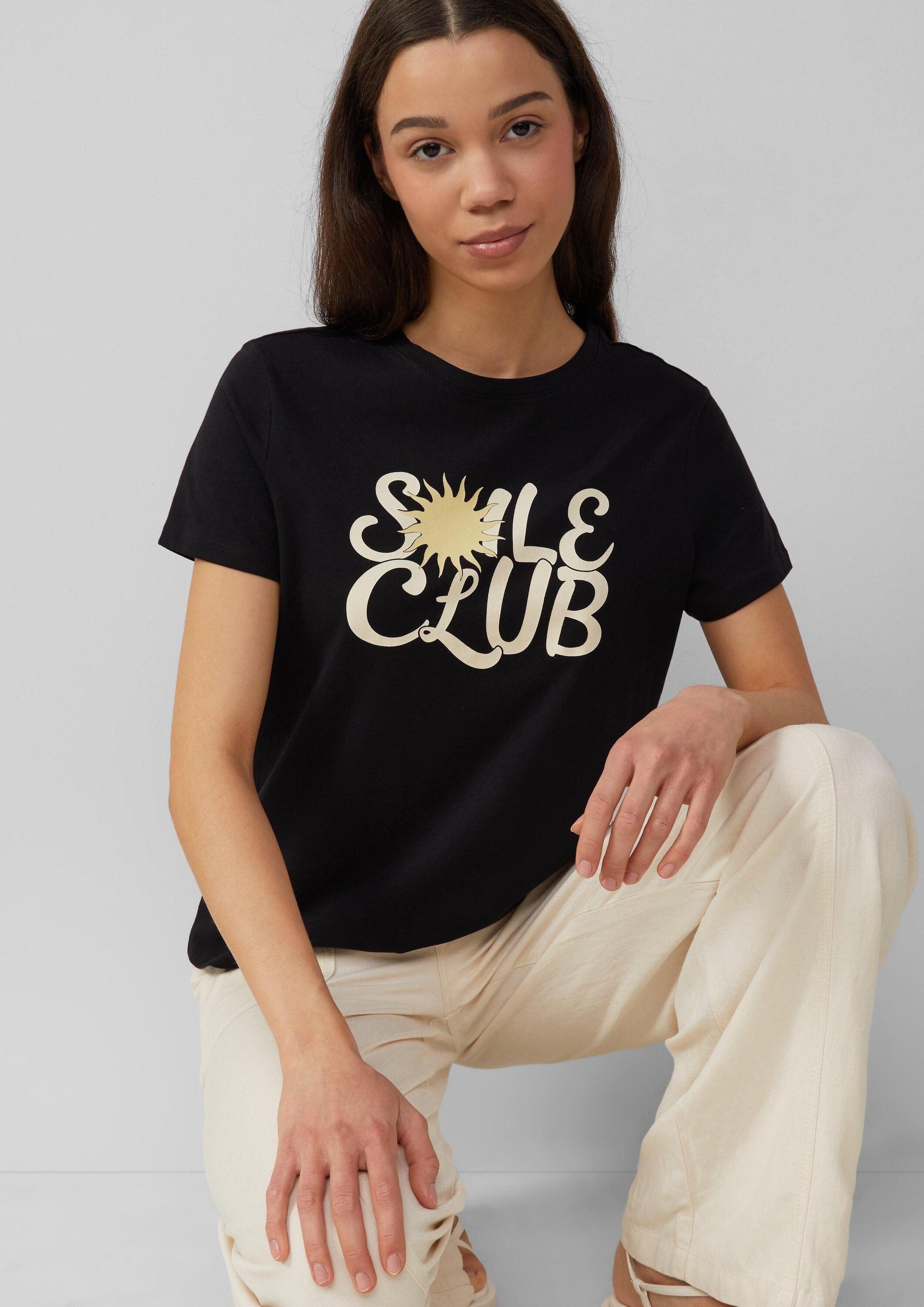 QS Kurzarmshirt T-Shirt Baumwollshirt mit Frontprint günstig online kaufen