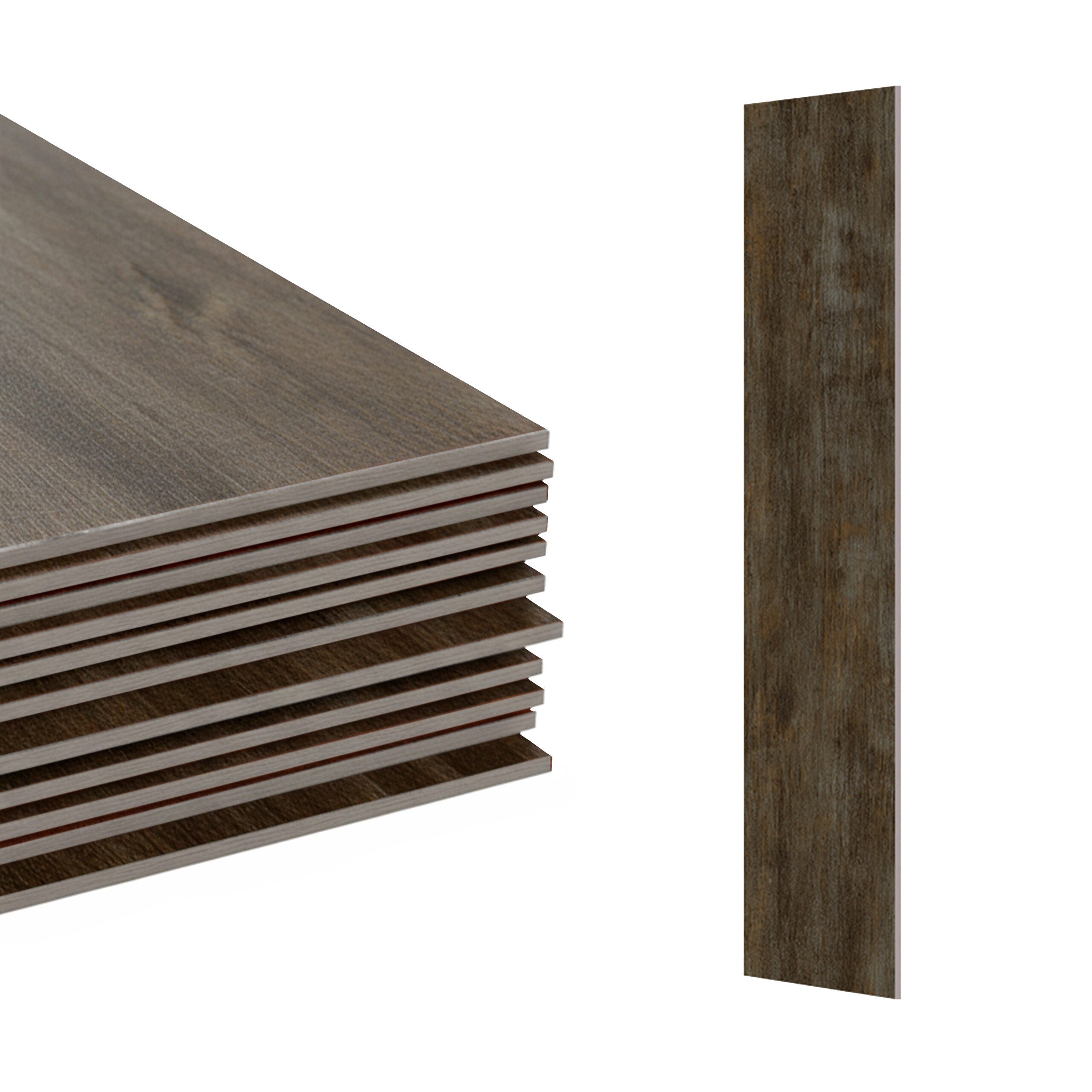 relaxdays Vinylboden PVC Bodenbelag selbstklebend Holzoptik, 18 Stück, dunkelbraun