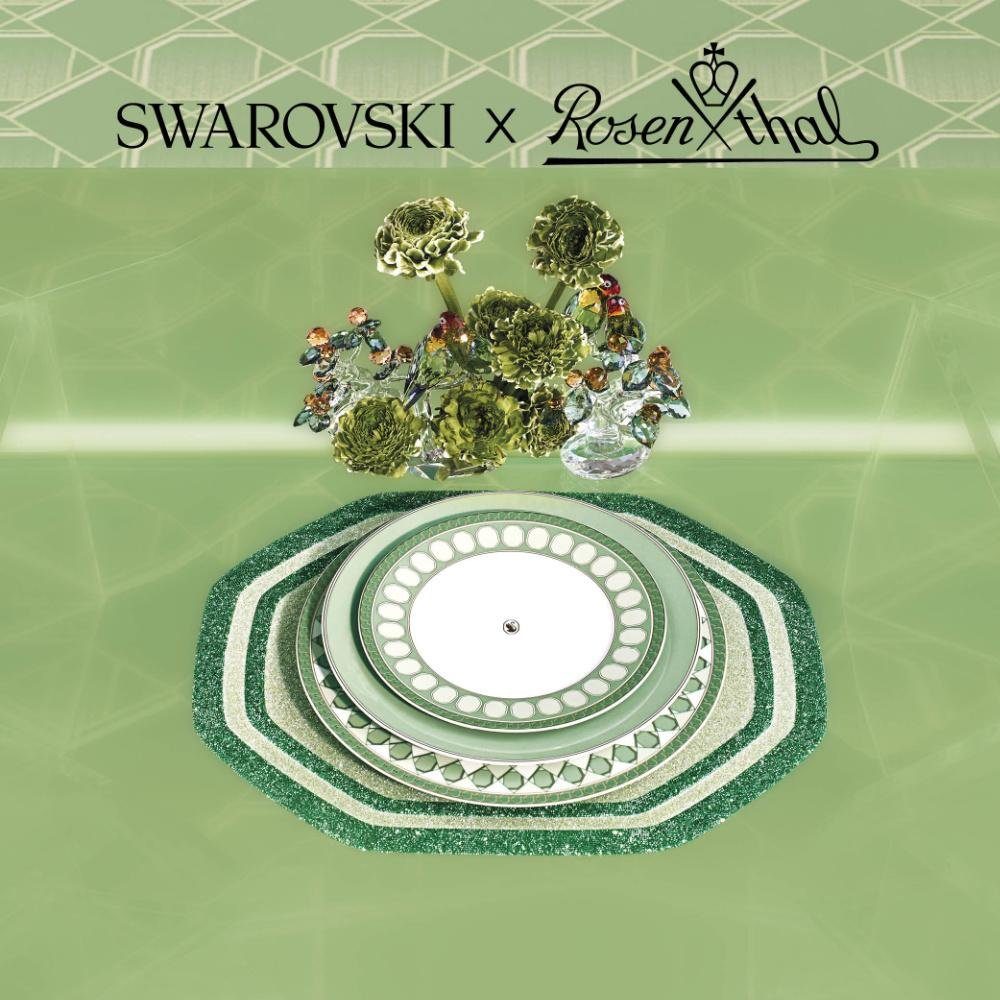 (40cm) Signum Swarovski Platte Fern Rosenthal x Servierplatte