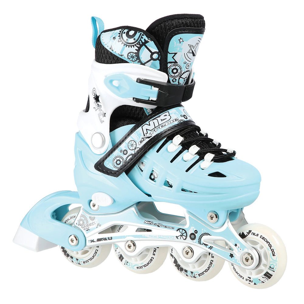 NILS EXTREME Inlineskates Kinderinliner Rollschuhe Schlittschuhe, (Spar-Set, 2-St., 35-38), 4-in-1, größenverstellbar, ABEC 7, Alu-Schiene