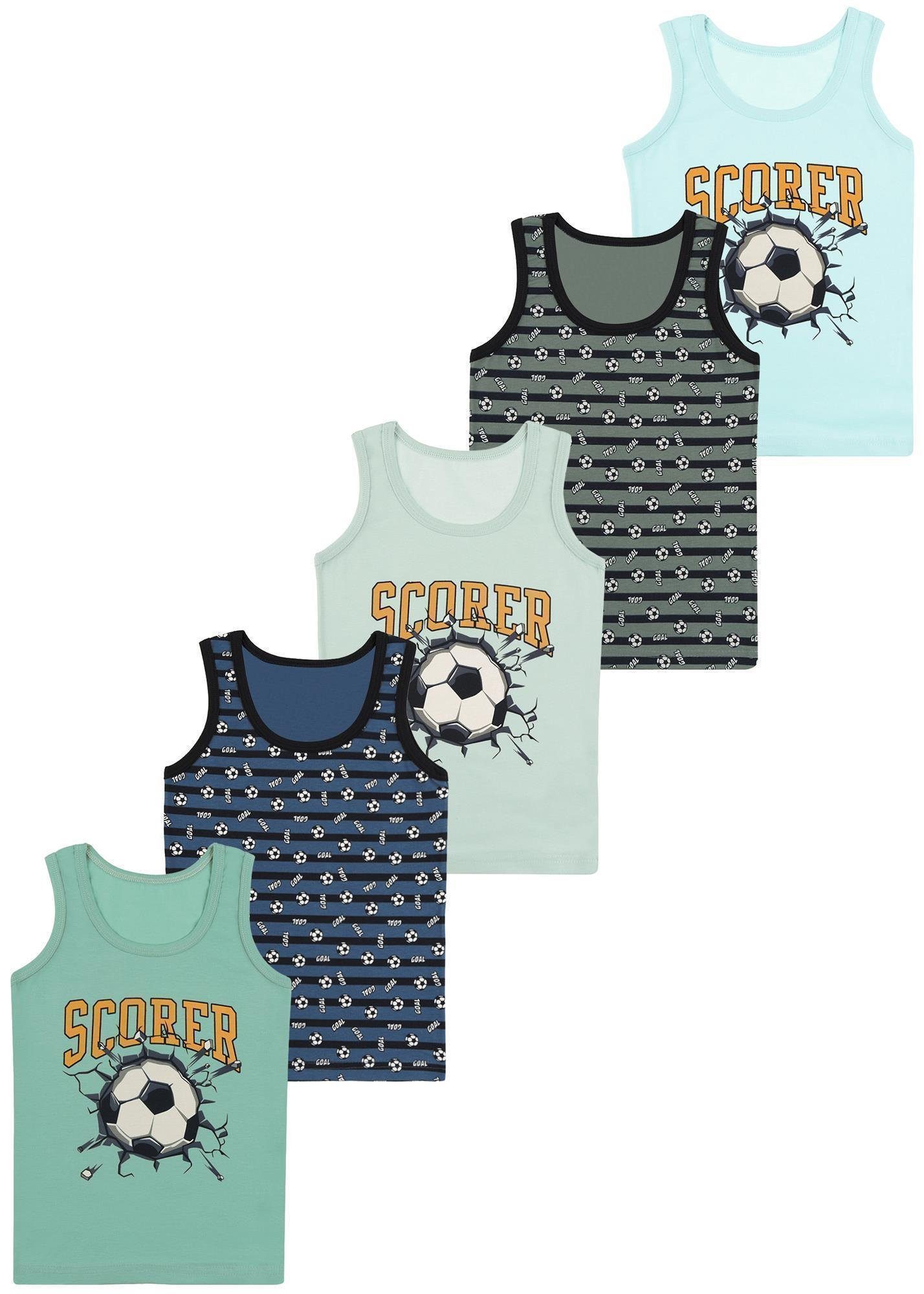 Unterhemd 5er Set Jungen Unterhemden - Scorer - Bunt