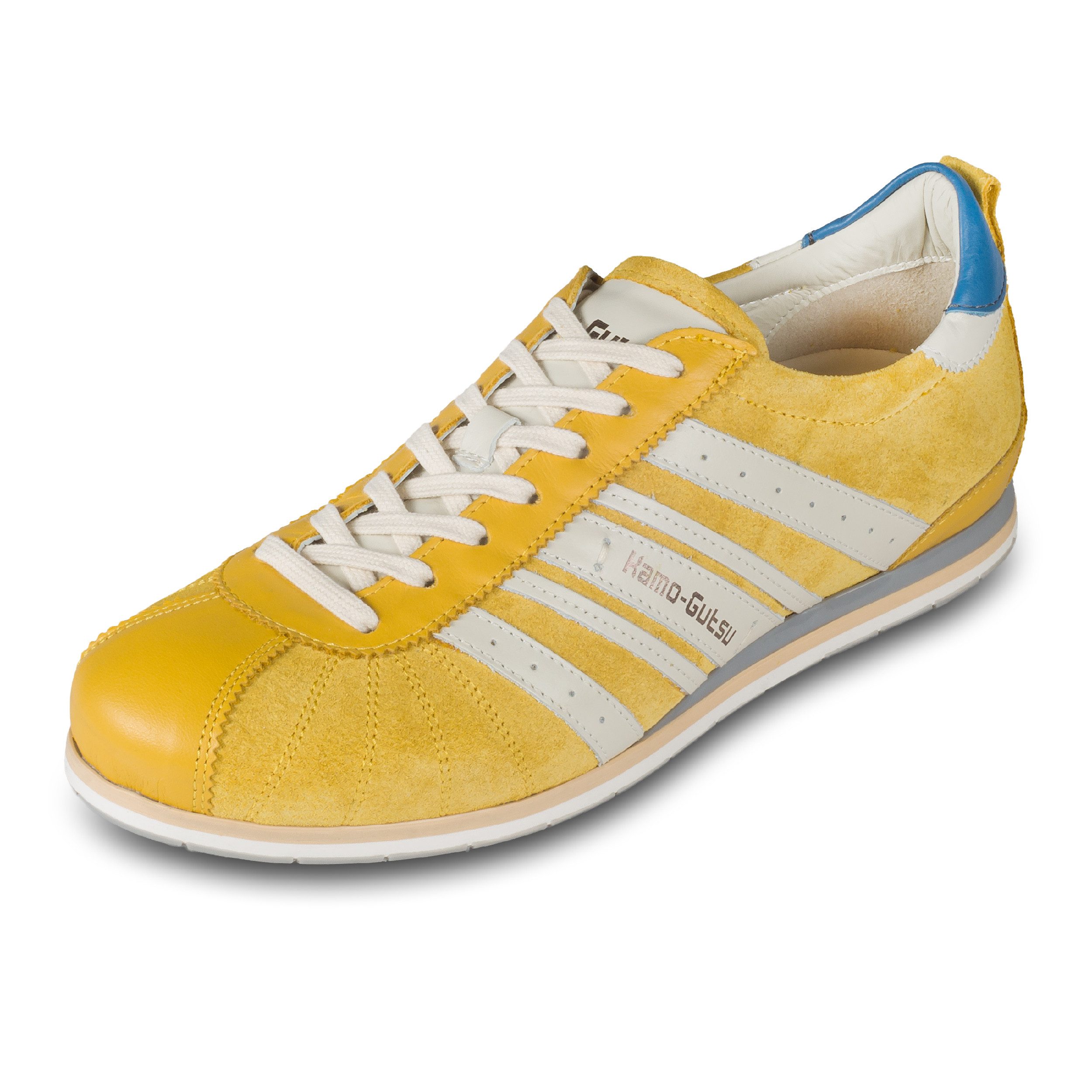Kamo-Gutsu Sneaker Herren gelb / weiß, Wildleder (TIFO-046 giallo) Sneaker Handgefertigt in Italien