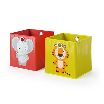 Vicco Faltbox Faltkiste Aufbewahrungsbox Kinder Elefant Tiger 2-er Set