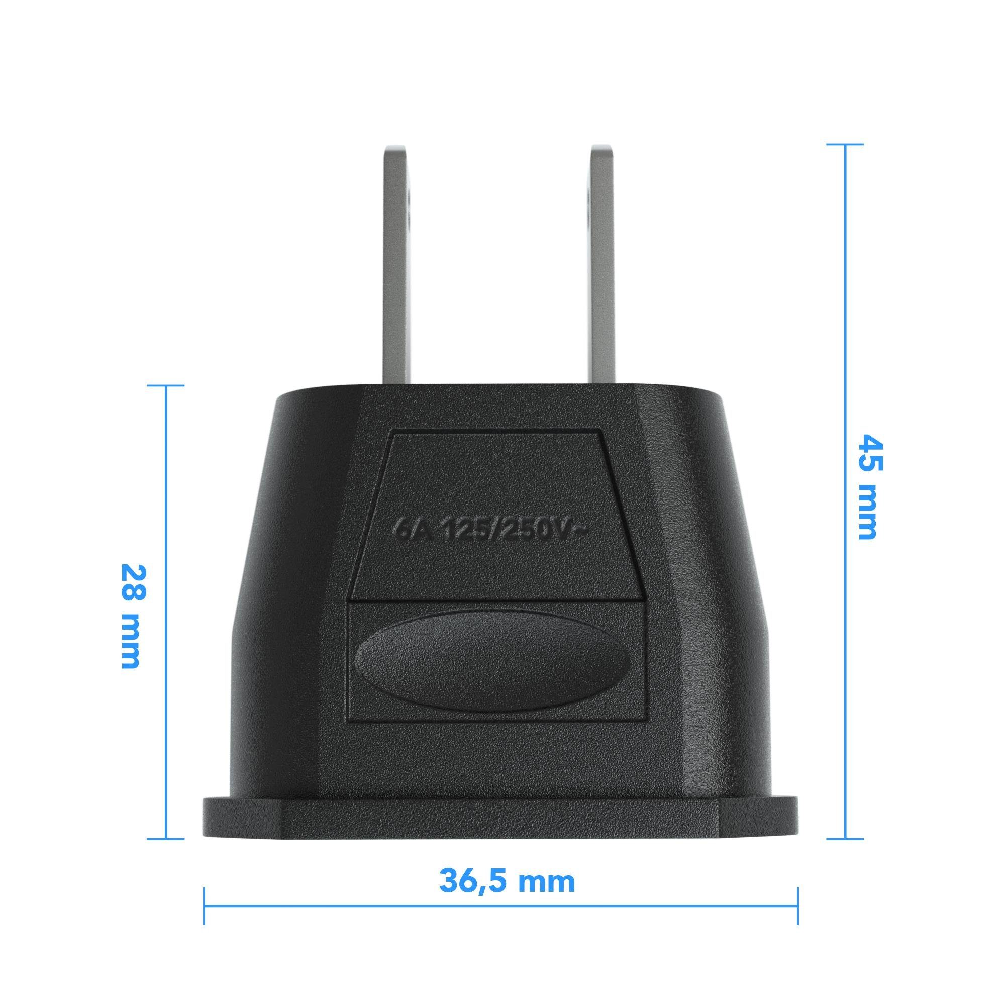 EAZY CASE 3x Travel Adapter USA Reiseadapter Stromstecker Stromadapter Typ A zu 2 Pin Steckdose, 3er Reisestecker Set Stromadapter DE Amerika 2 Pin Steckdose Sc – Bild 3 von 5