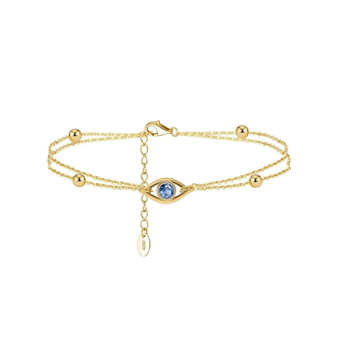 Suzan Gold Silberarmband 925 Silber vergoldet BlueAura Evil Eye Kugeldetails