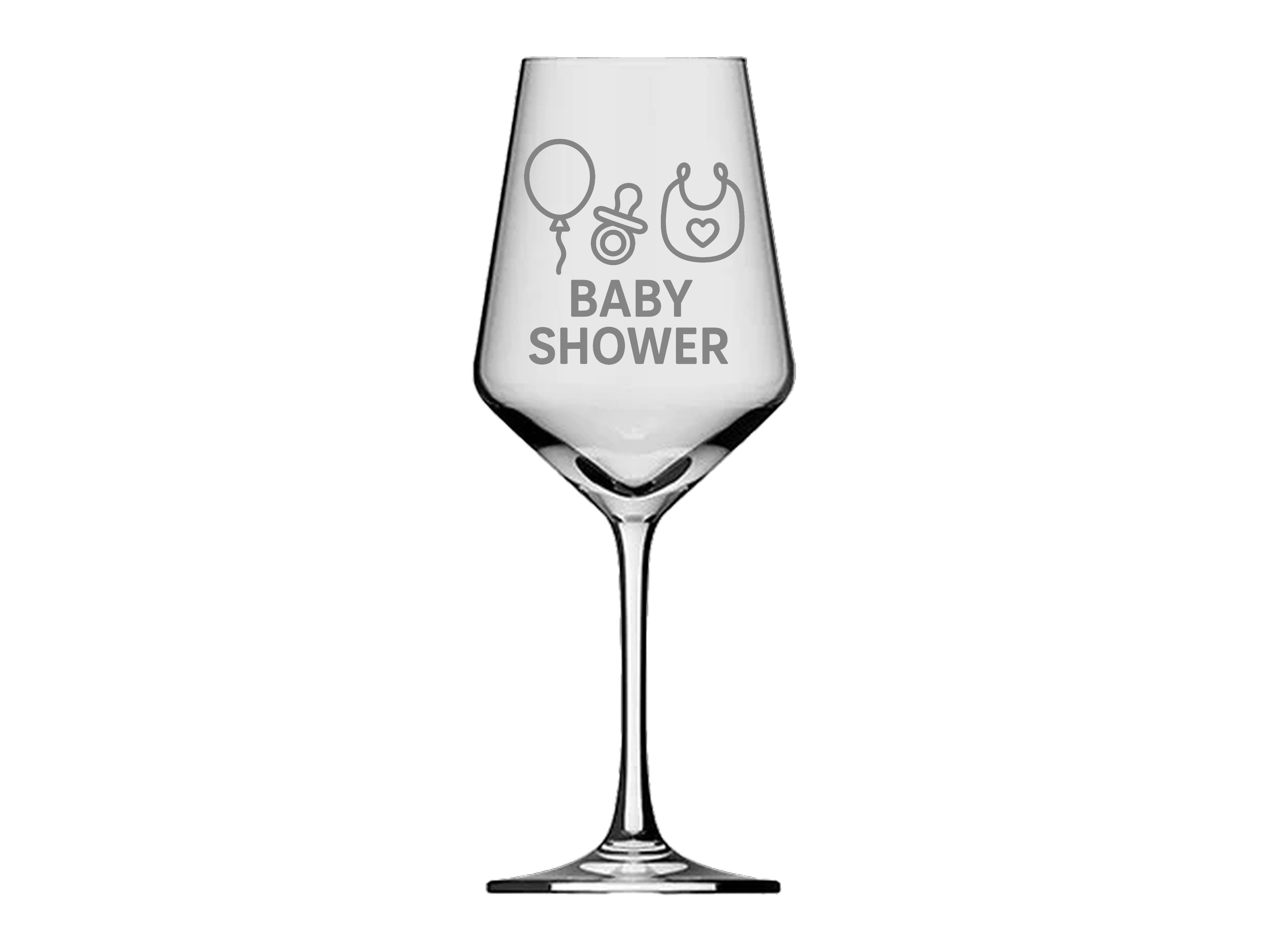 eXODA Weinglas Baby Shower Party - Geschenkeregen für das Neugeborene, 1-tlg., Glas, Atemberaubende Darstellung