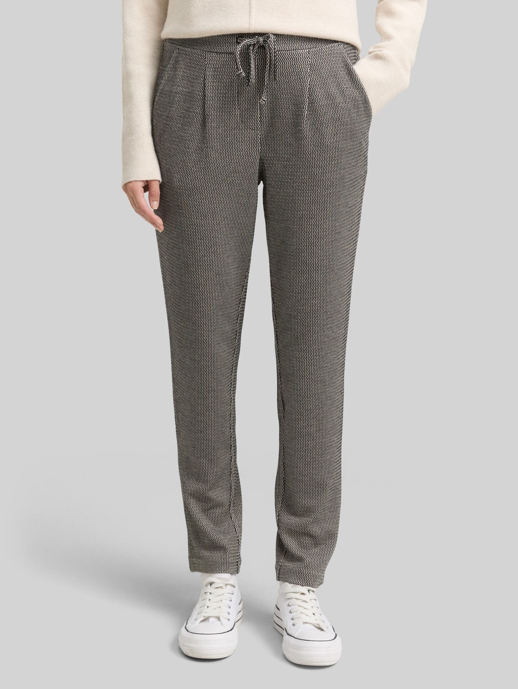 TOM TAILOR Stoffhose Hosen & Chino Loose Slim Jacquard Hose mit Kordelzug