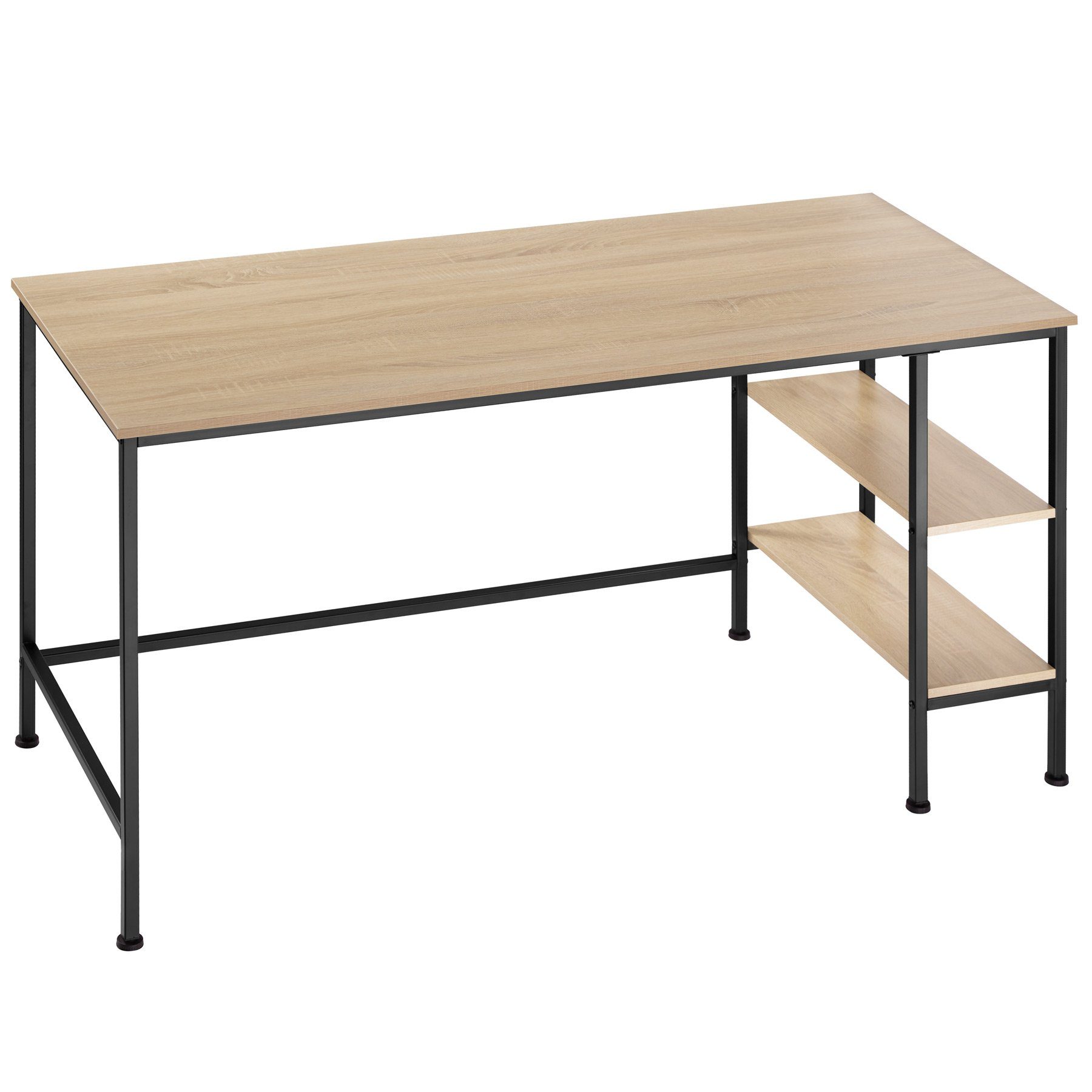 tectake Schreibtisch Donegal (1-St., 1 tlg) Industrial Holz hell, Eiche Sonoma