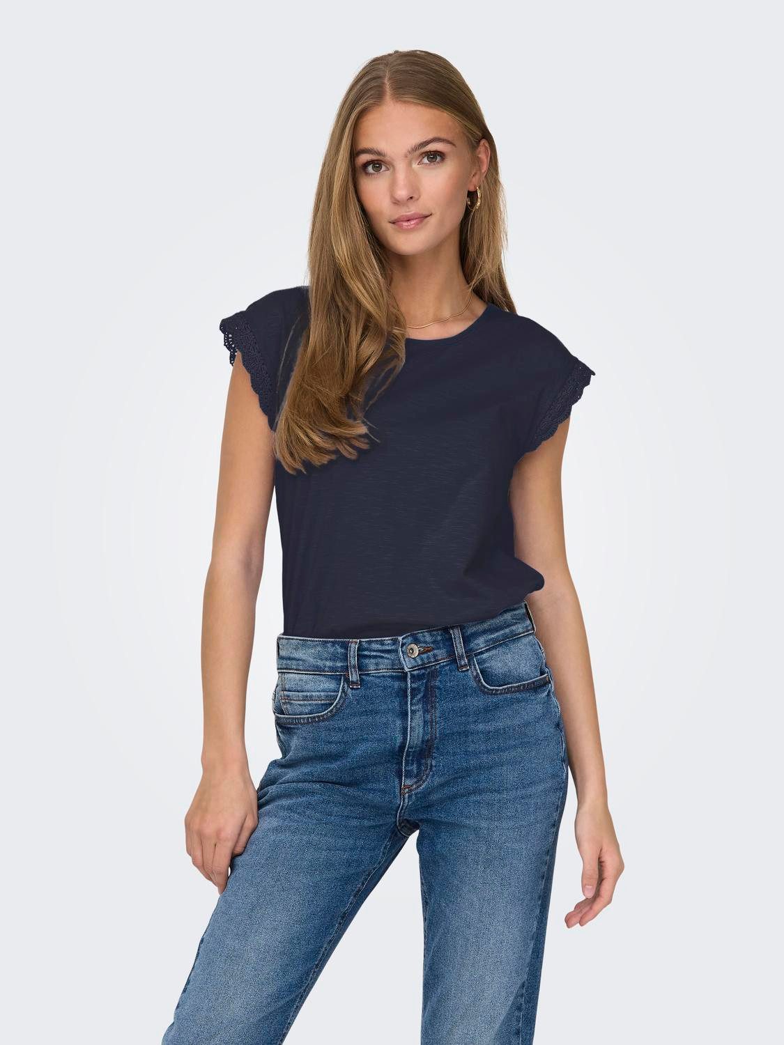 JDY Shirttop JDYSALVA LIFE S/L CROCHET TOP JRS