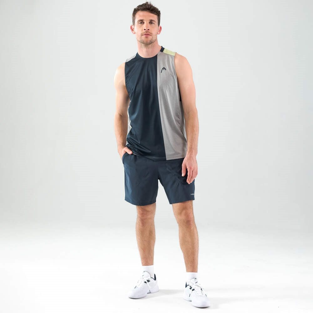 Head Tanktop Tennis-Padel Tank Top (Mesh-Einsätze) grau/blau/hellgrün Herren