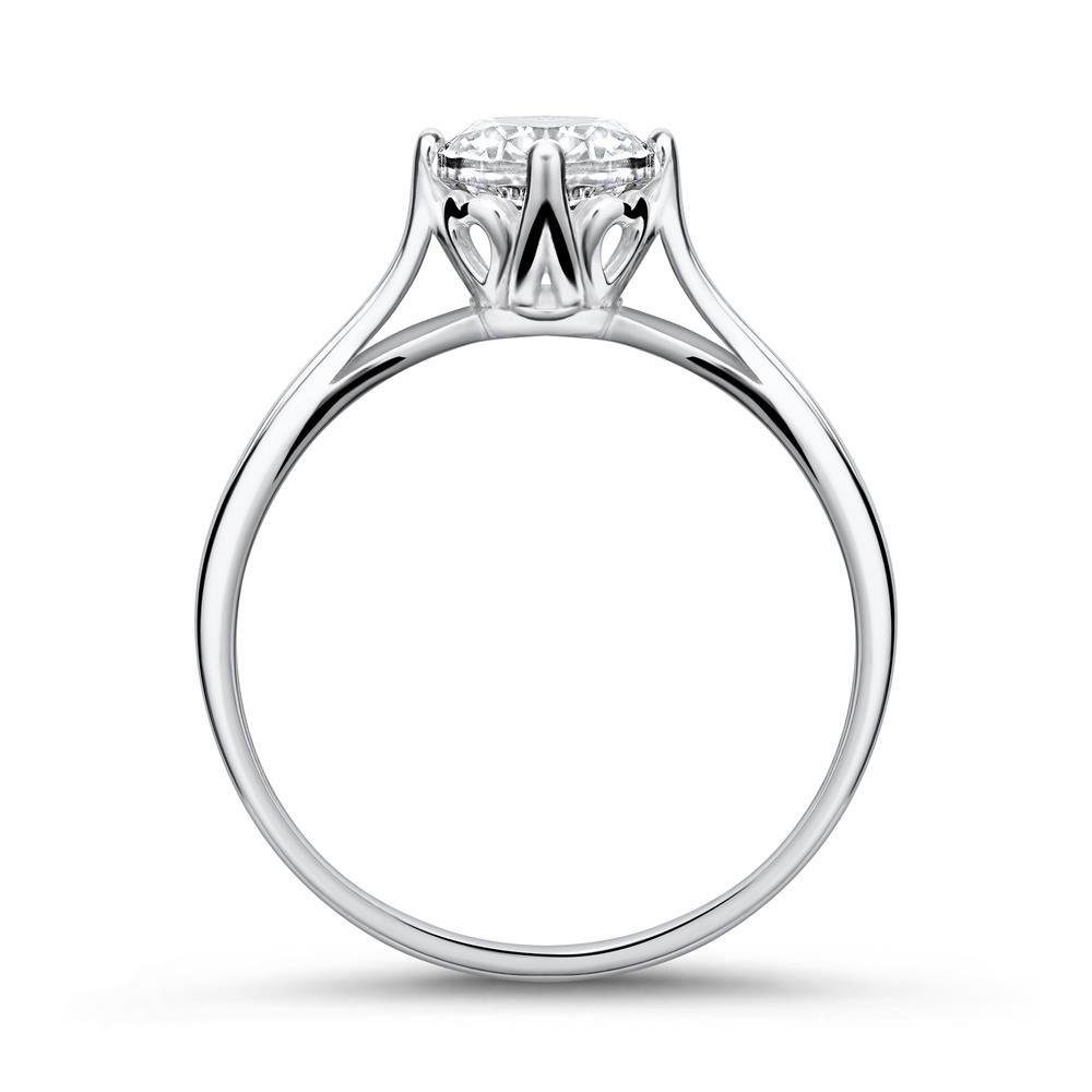 JEWLIX Verlobungsring Solitärring für Damen aus 9K Weißgold mit Zirkonia VR0462