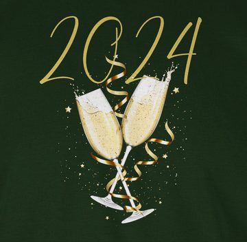 Shirtracer T-Shirt Sektgläser 2024 Silvester Erwachsene