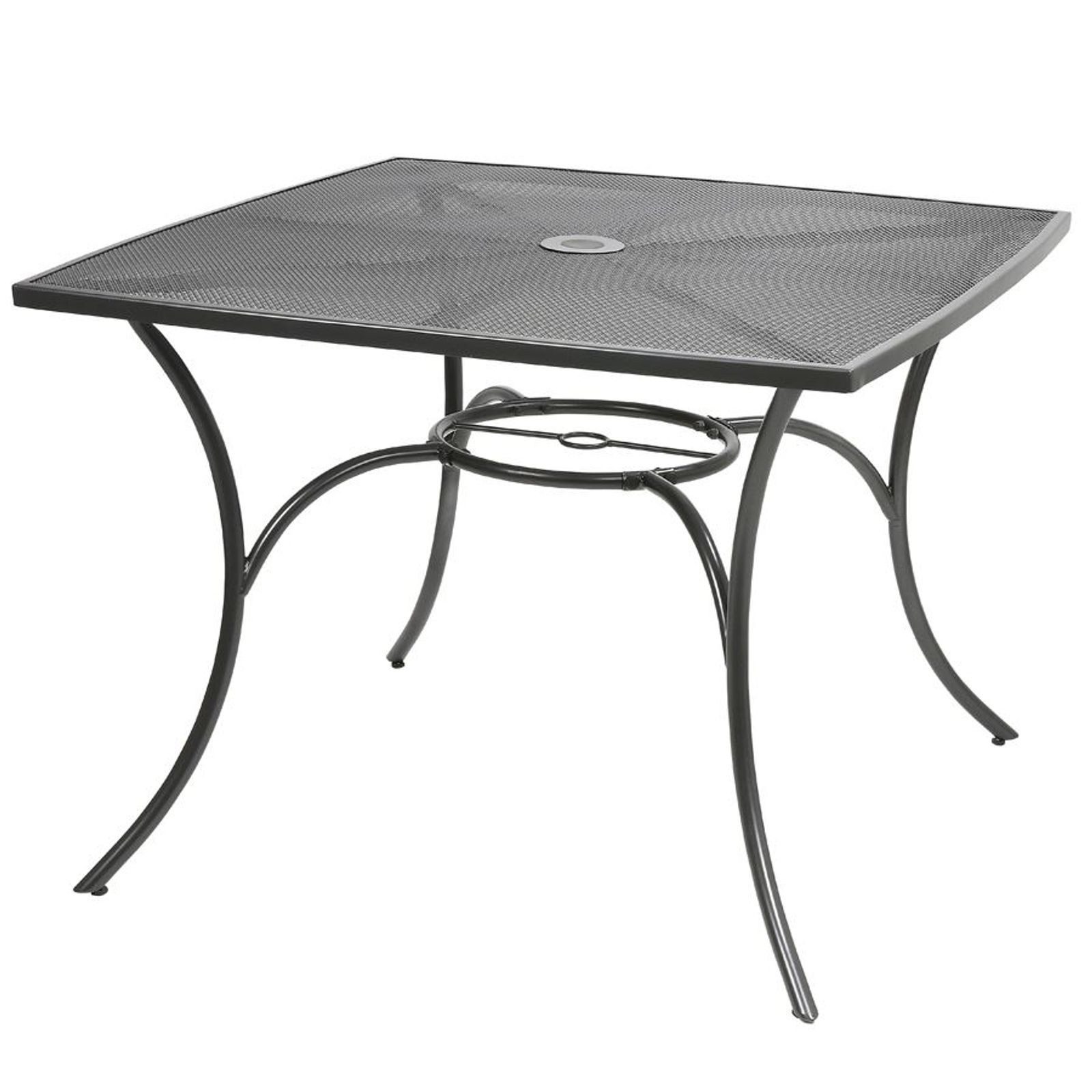 BURI Gartentisch Metall-Gartentisch 100cm Gartenmöbel Metalltisch Balkontisch grau