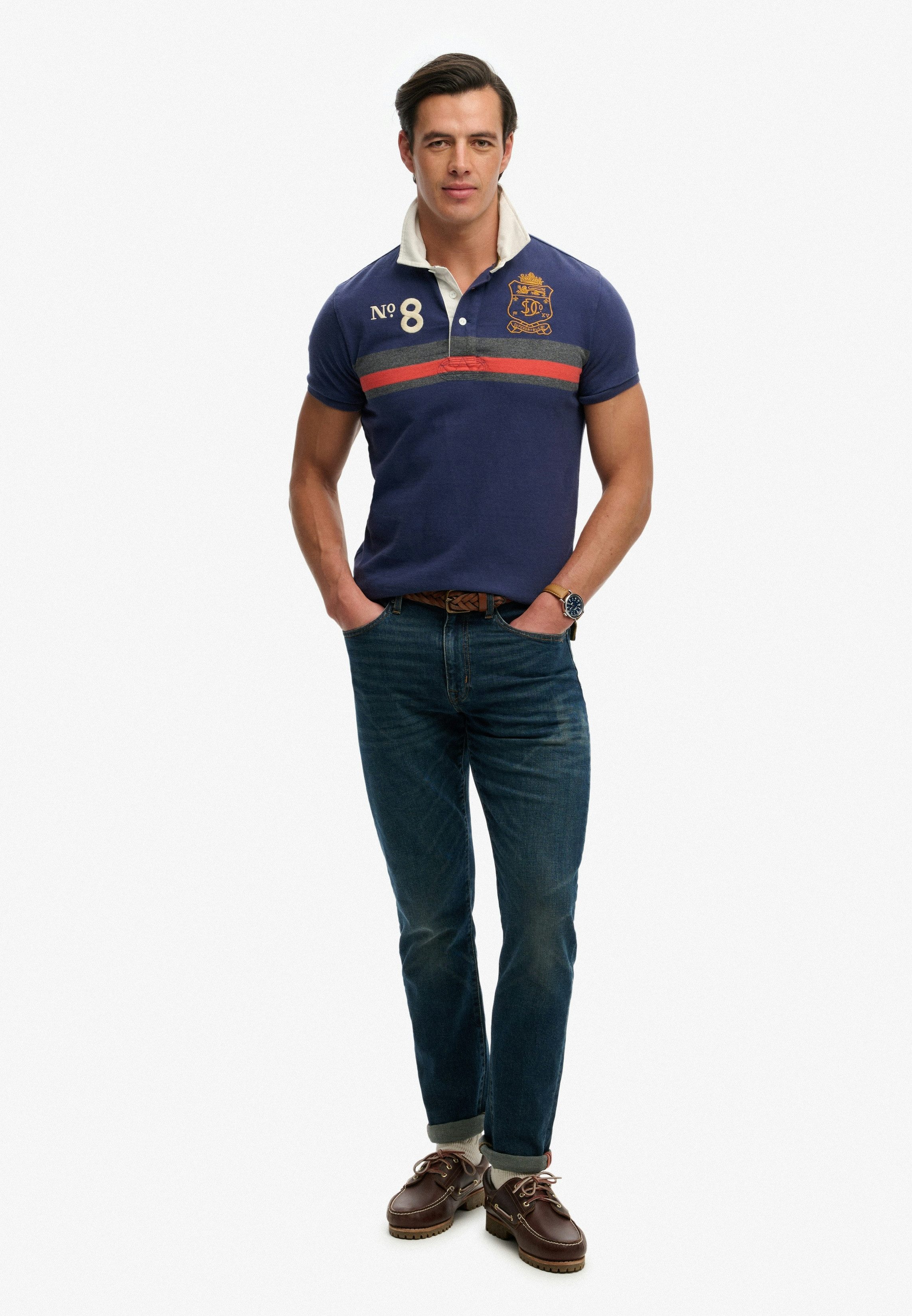 Superdry Poloshirt DOUBLE EMBLEM JERSEY SS RUGBY im angesagten Rugby Stil – Bild 5 von 5