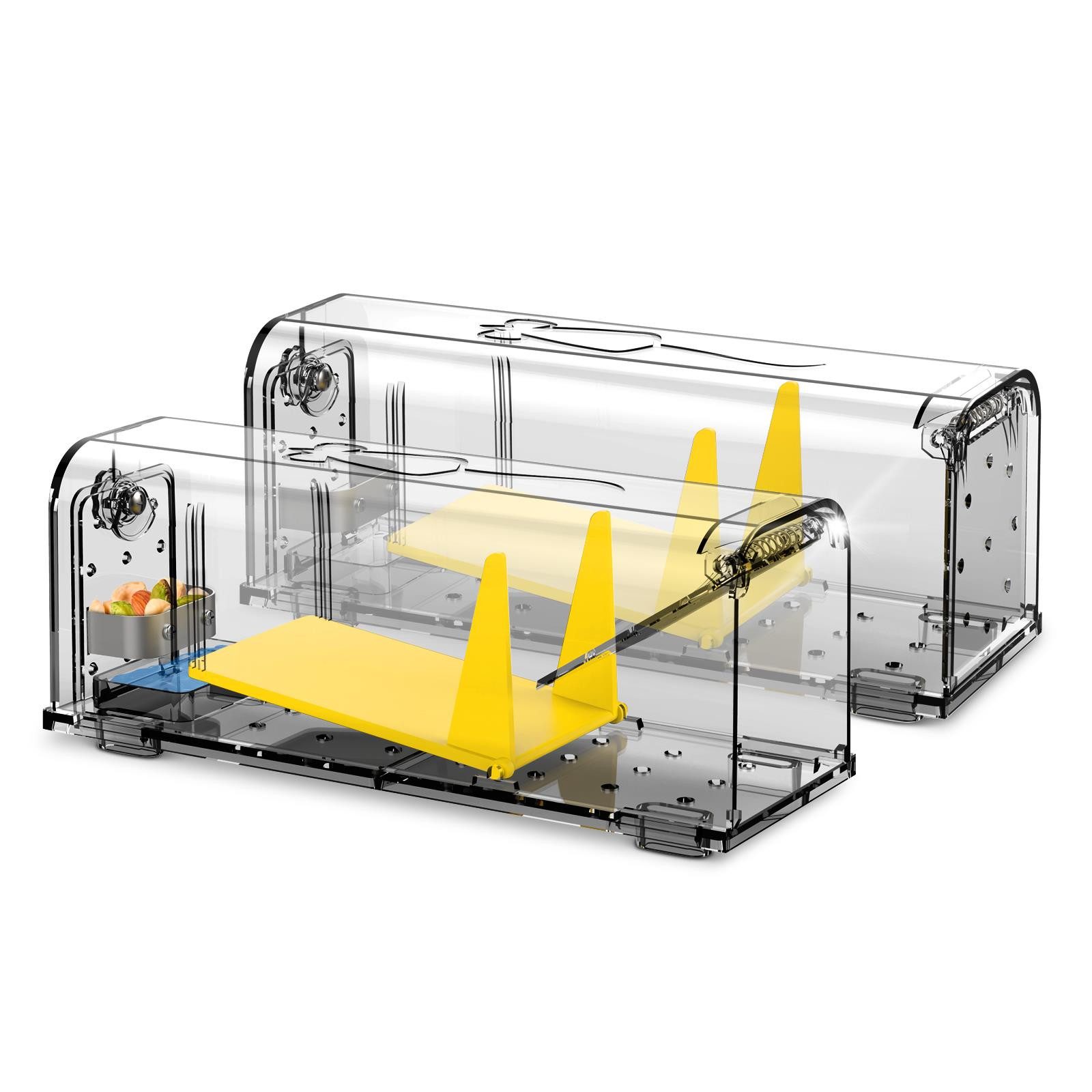 HEIMWERT Kleintierkfig Lebendfalle Mausefalle Muse 2er-Set, mit Wasser  Speicher + Kderbox + Ventilationsffnungen