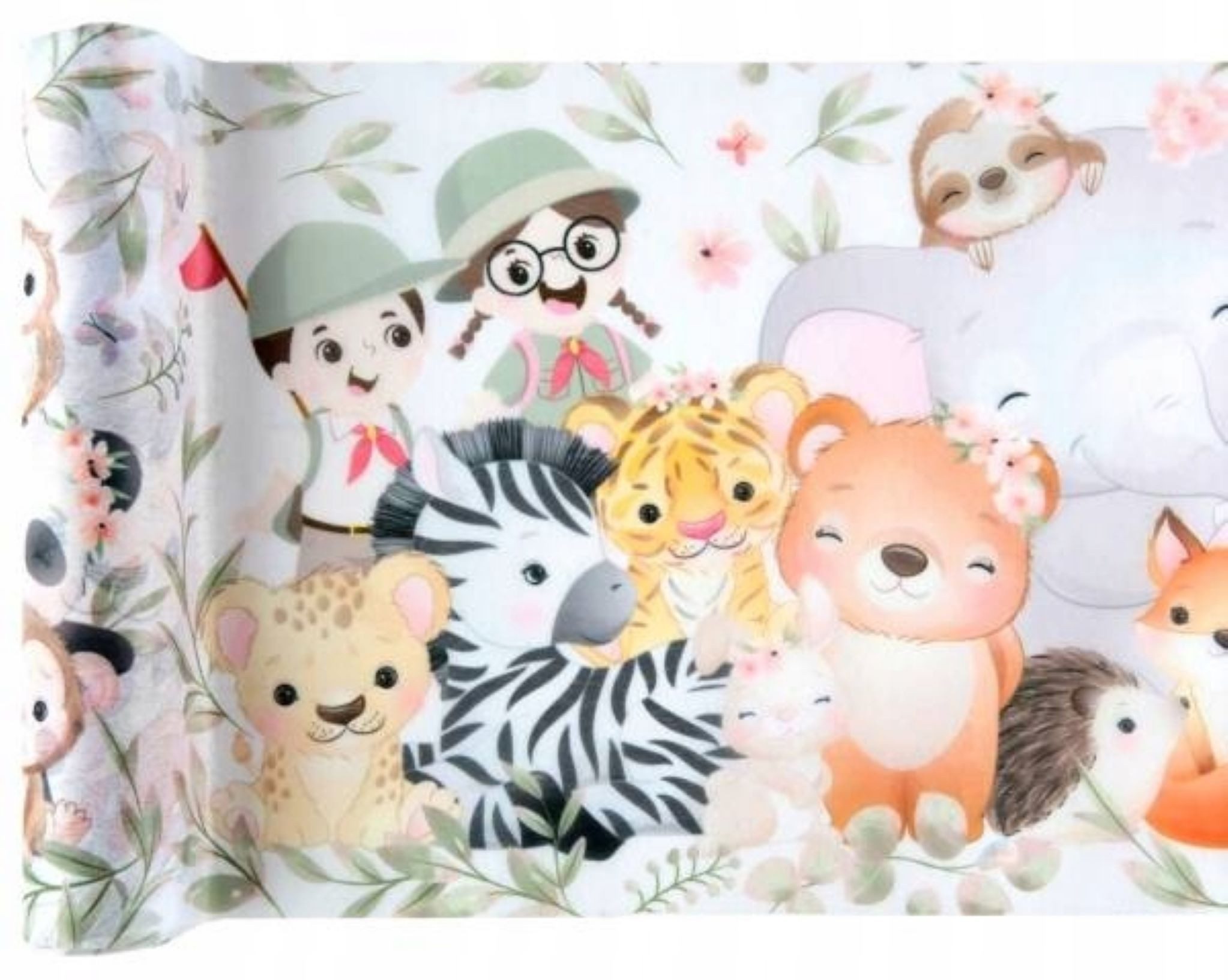 santex Tischläufer Safari-Tischläufer mit bunten Tierchen, perfekt für Kinderfeiern!