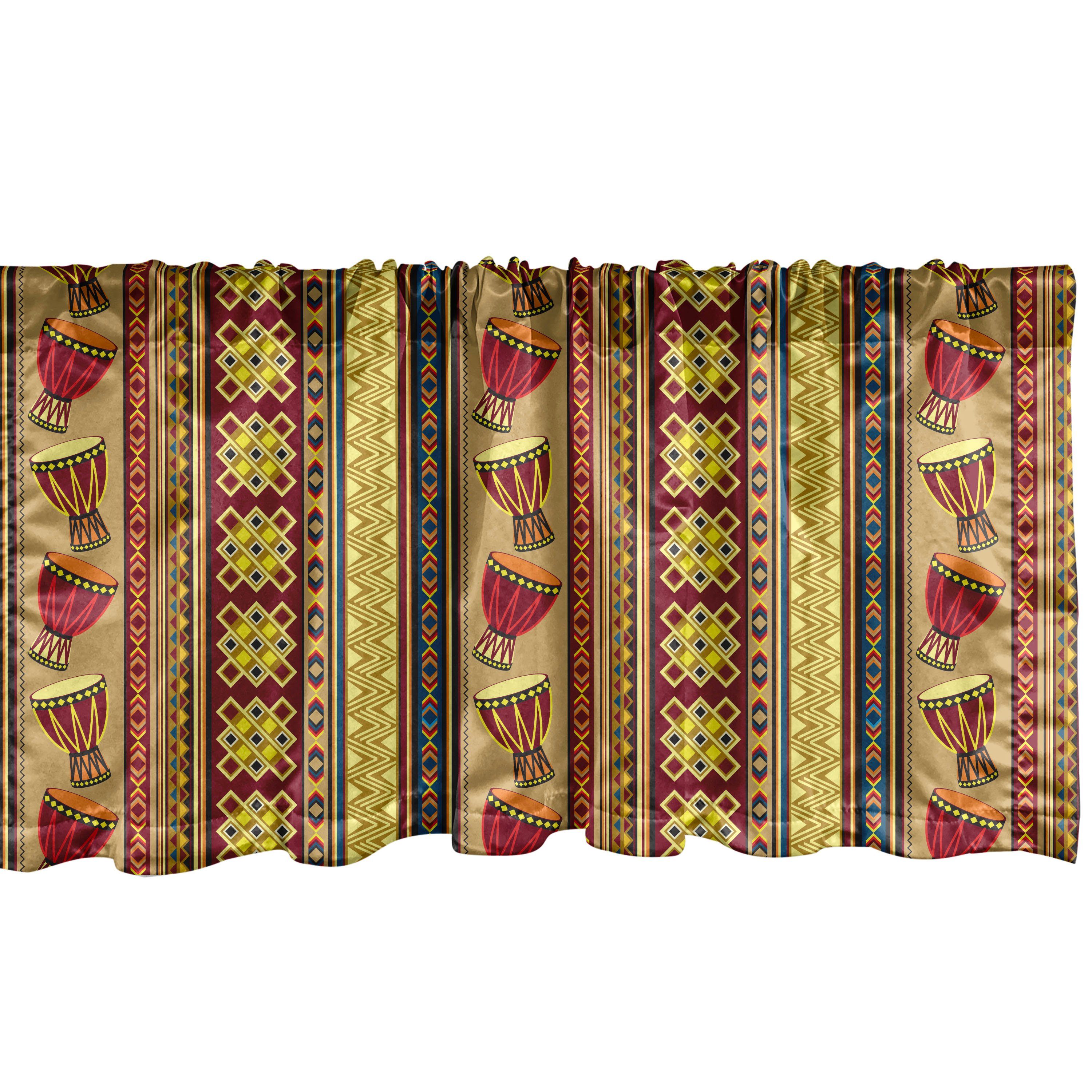 Scheibengardine Vorhang Volant für Küche Schlafzimmer Dekor mit Stangentasche, Abakuhaus, Microfaser, afrikanisch Abstrakt