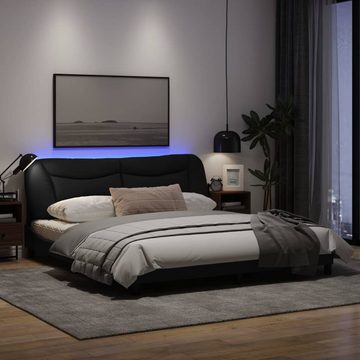 vidaXL Bett Bettgestell mit LED Schwarz 180x200 cm Stoff