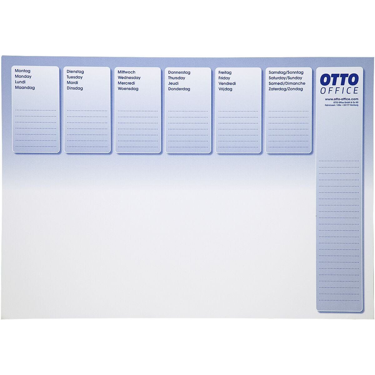 Otto Office Schreibtischunterlage Home Office, Rechteckige Schreibunterlage  mit Wochentagen, Blankofeld und Notizfeld