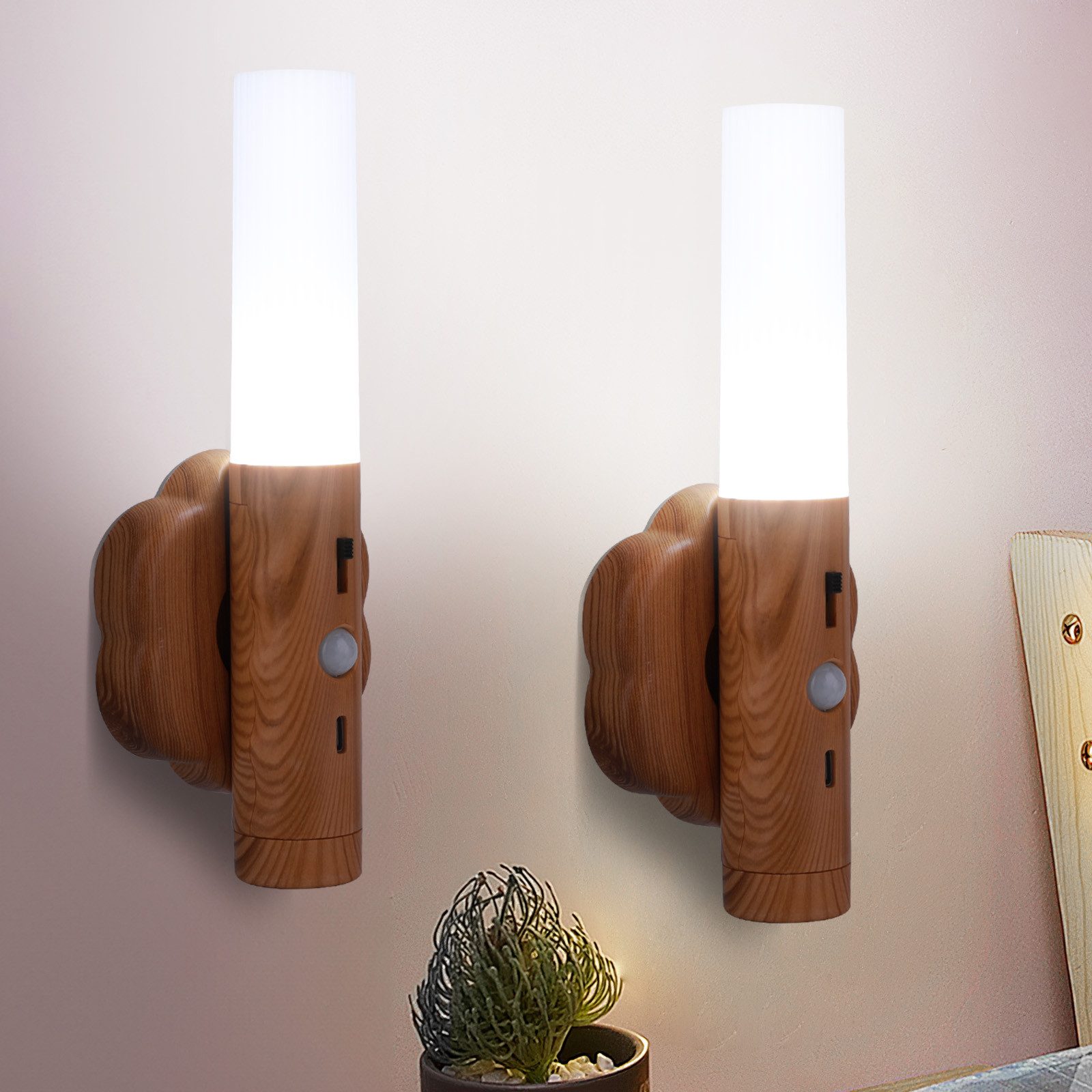 BlingBin LED Wandleuchte 2 Stück Wandleuchte Innen mit Bewegungsmelder, mit günstig online kaufen