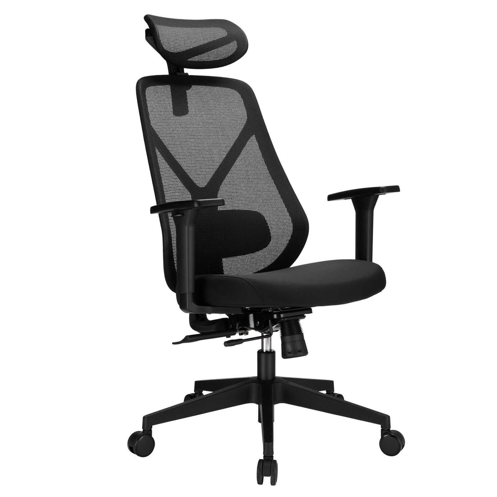 CAVO Bürostuhl Office PLUS Pro schwarz belastbar bis 150 kg ergonomisch (1 St), mit Sitztiefenverstellung, verstellbare Rückenlehne