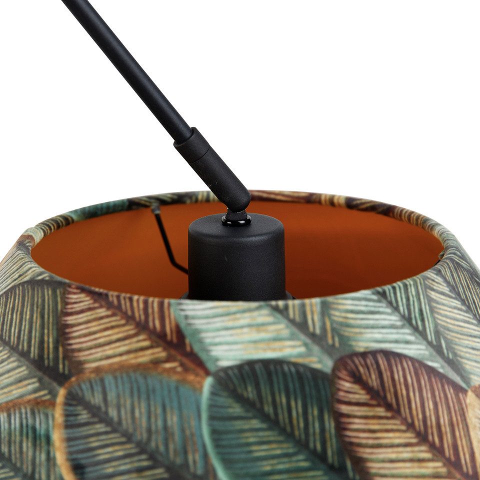 Qazqa Pendelleuchte Blitz shade, ohne Leuchtmittel, E27, Grün, Klassisch / Antik, Velours, 1-flammig