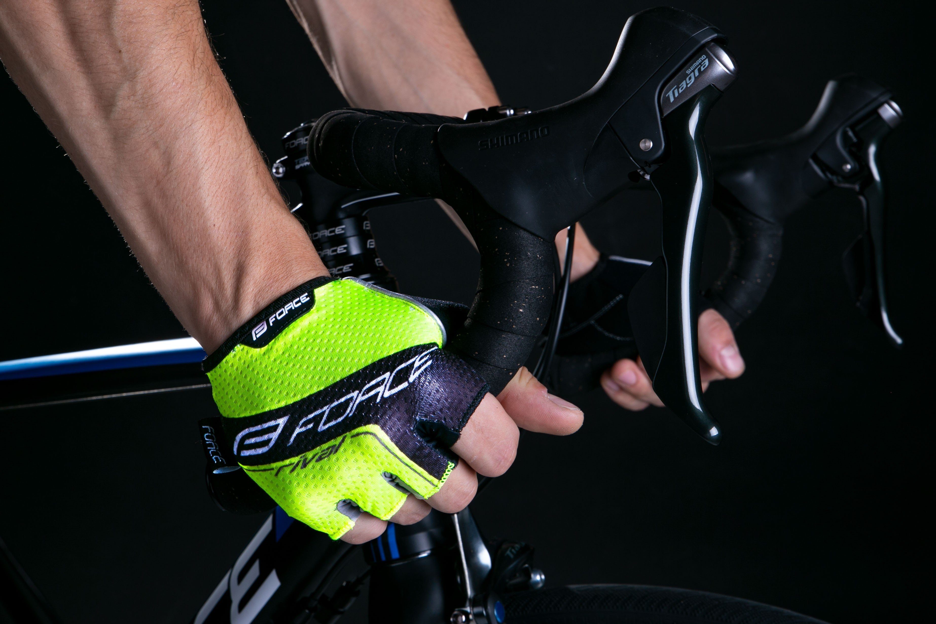 FORCE Fahrradhandschuhe RIVAL FORCE Kurzfinger fluo Handschuhe