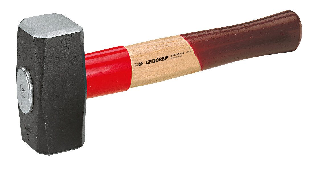 Gedore Hammer 620 H-1000 Fäustel ROTBAND-PLUS mit Hickorystiel, 1000 g