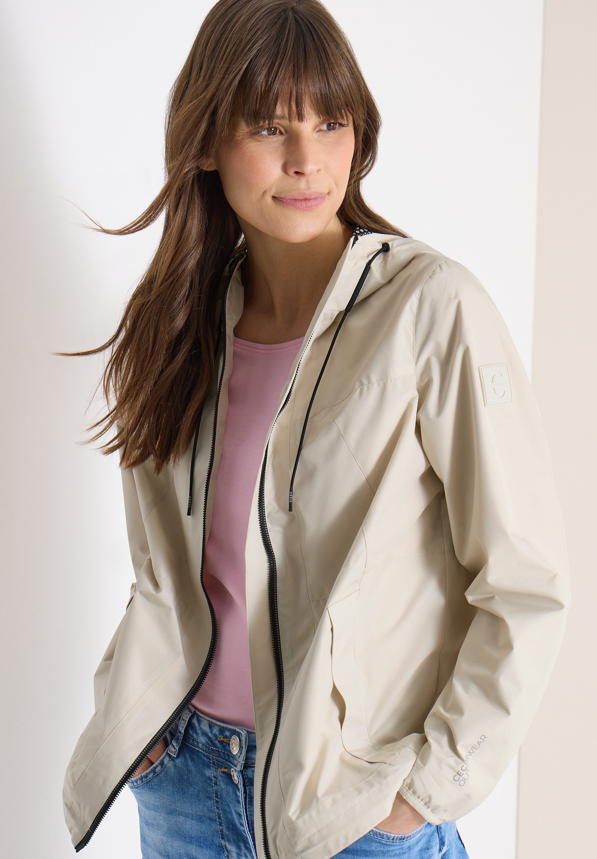 CECIL Softshelljacke mit Kapuze und Tunnelzug
