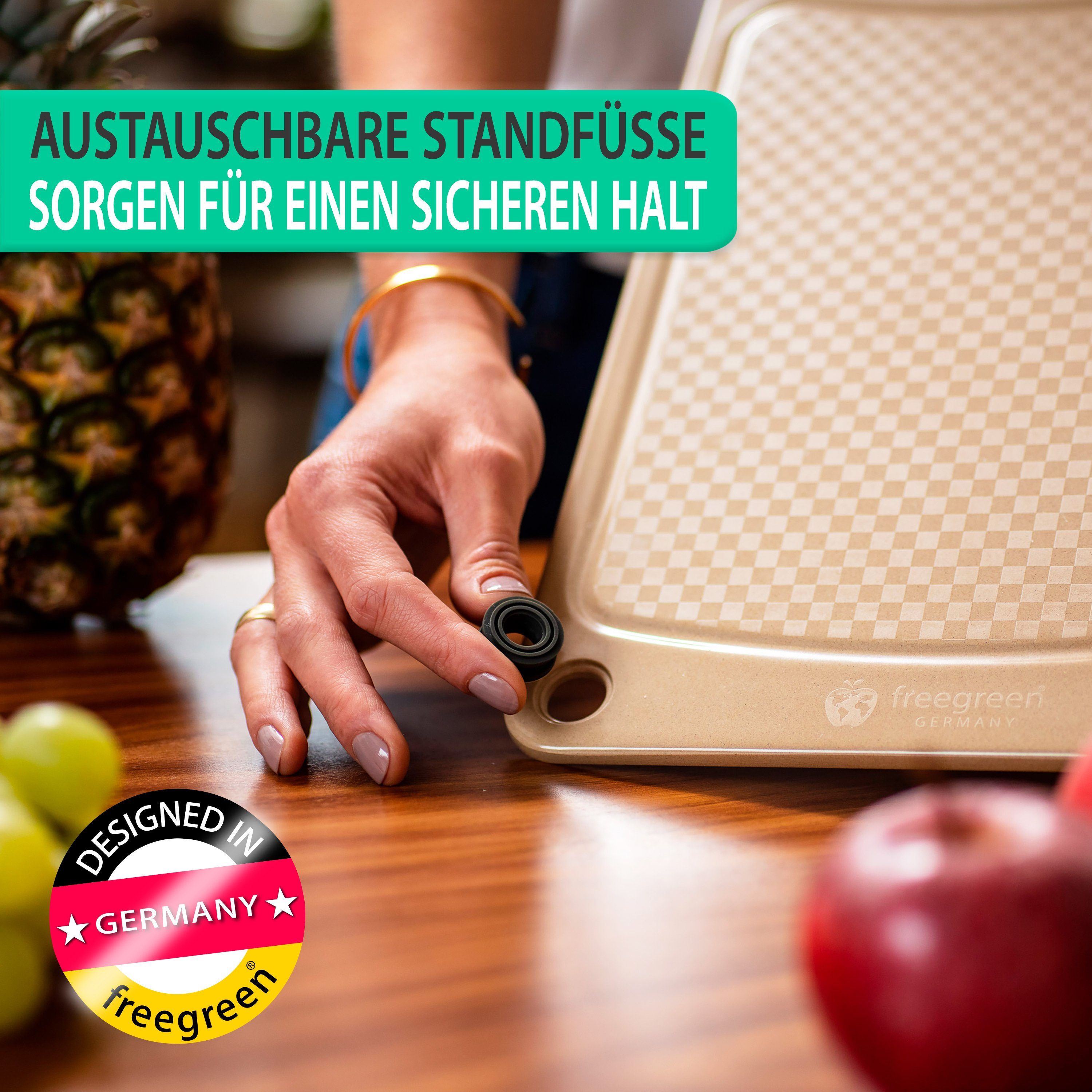 freegreen® Schneidebrett PREMIUM« aus Reishülsen I Größe 29x19cm I 100% biologisch abbaubar, Aus nachwachsenden Rohstoffen hergestellt – Bild 5 von 5