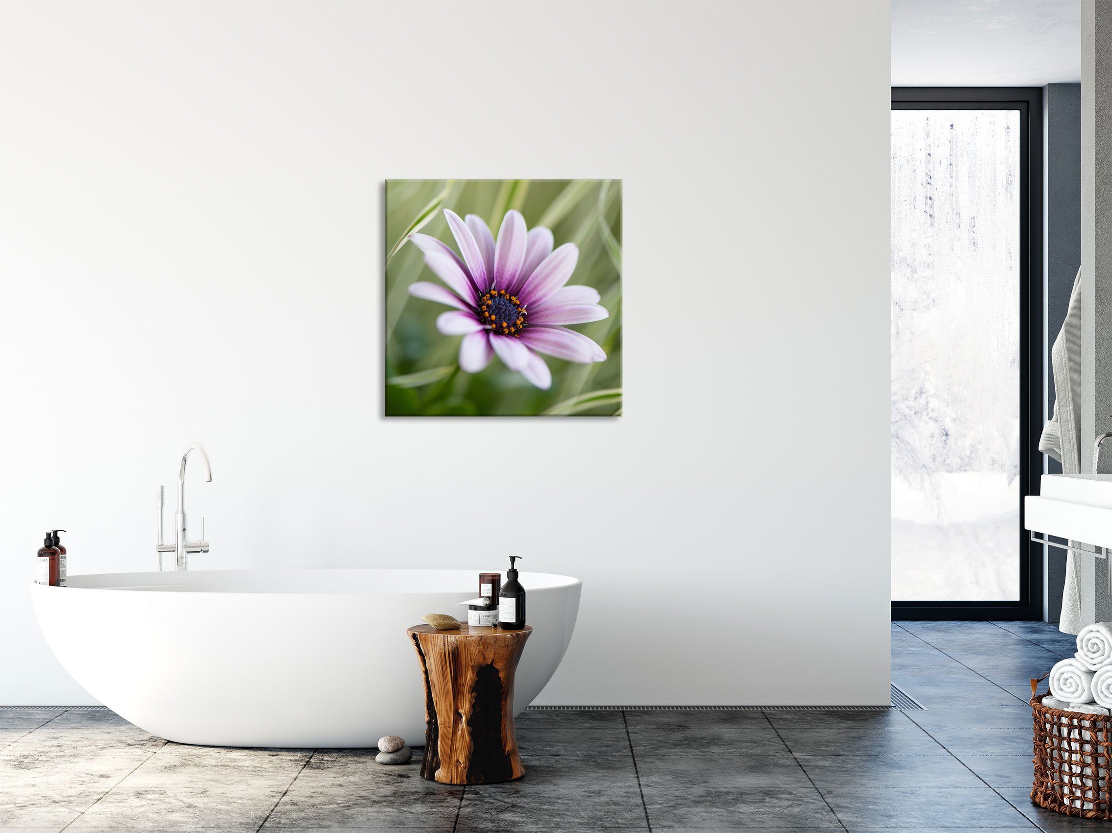der Abstandshalter Aufhängungen inkl. in der Natur, in Natur aus Pixxprint Blume Glasbild Glasbild Blume (1 und Echtglas, St),