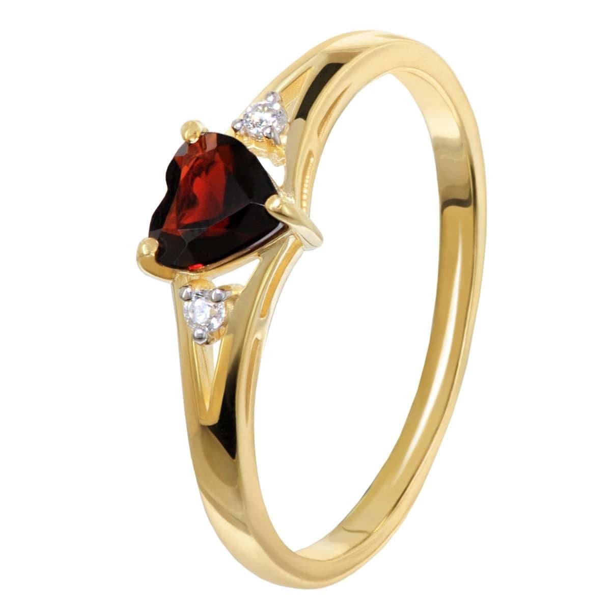 trendor Goldring 21842, Damenring Gold 333/8K mit Granat/Zirkonia