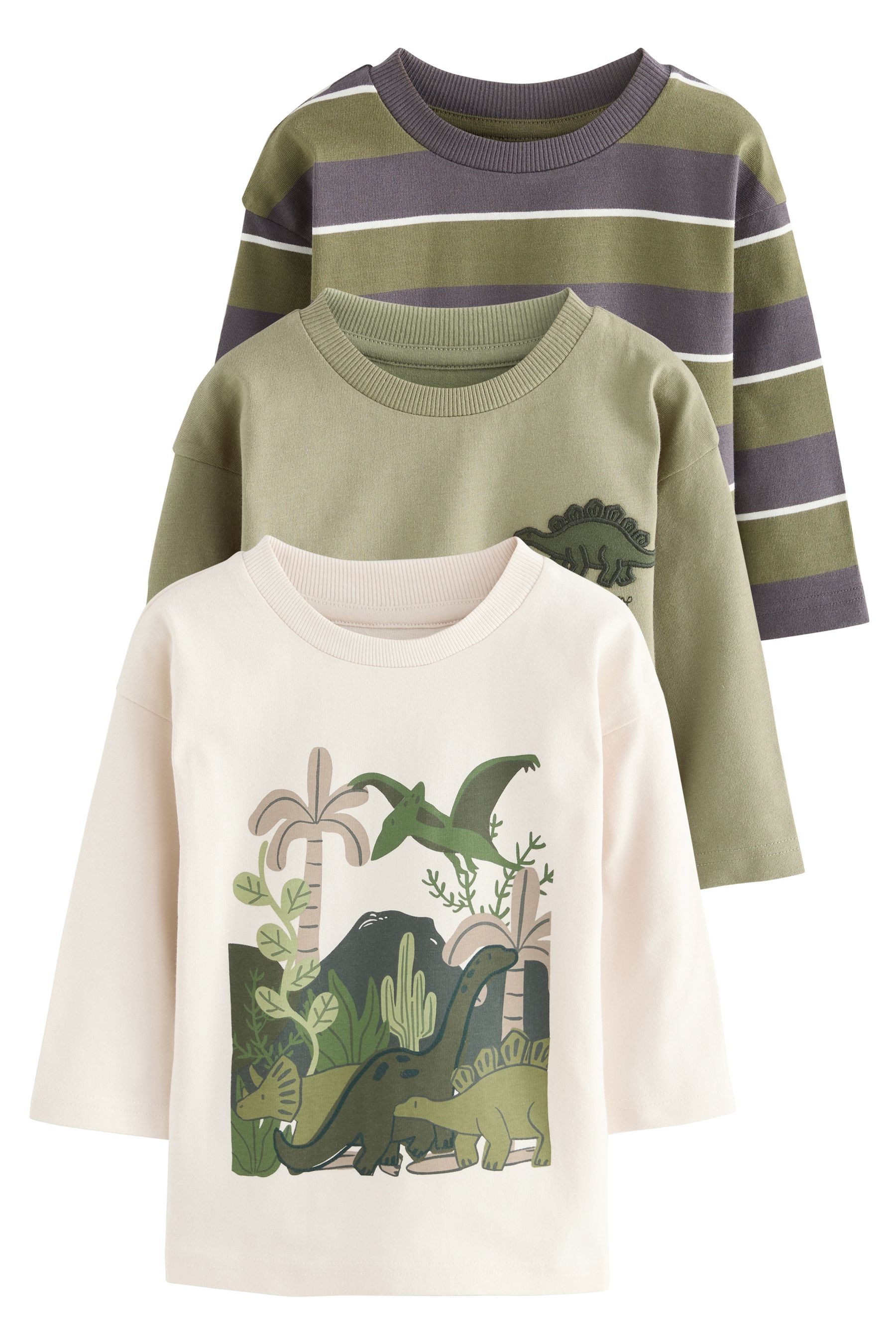 Next Langarmshirt 3er-Pack T-Shirts mit Grafik-Print günstig online kaufen
