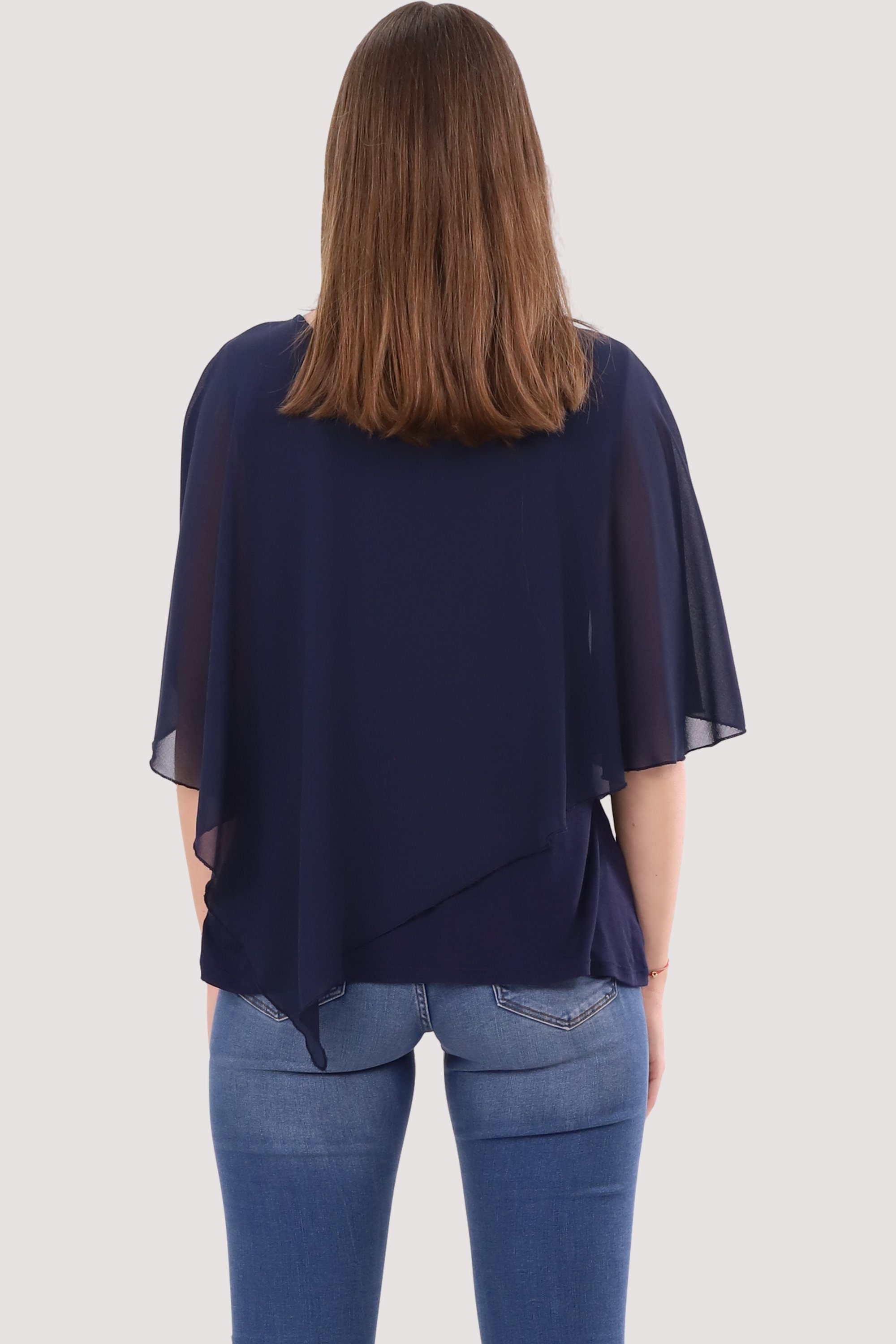 malito more than fashion Chiffonbluse 10732 Schlupfbluse Blusenshirt asymme günstig online kaufen