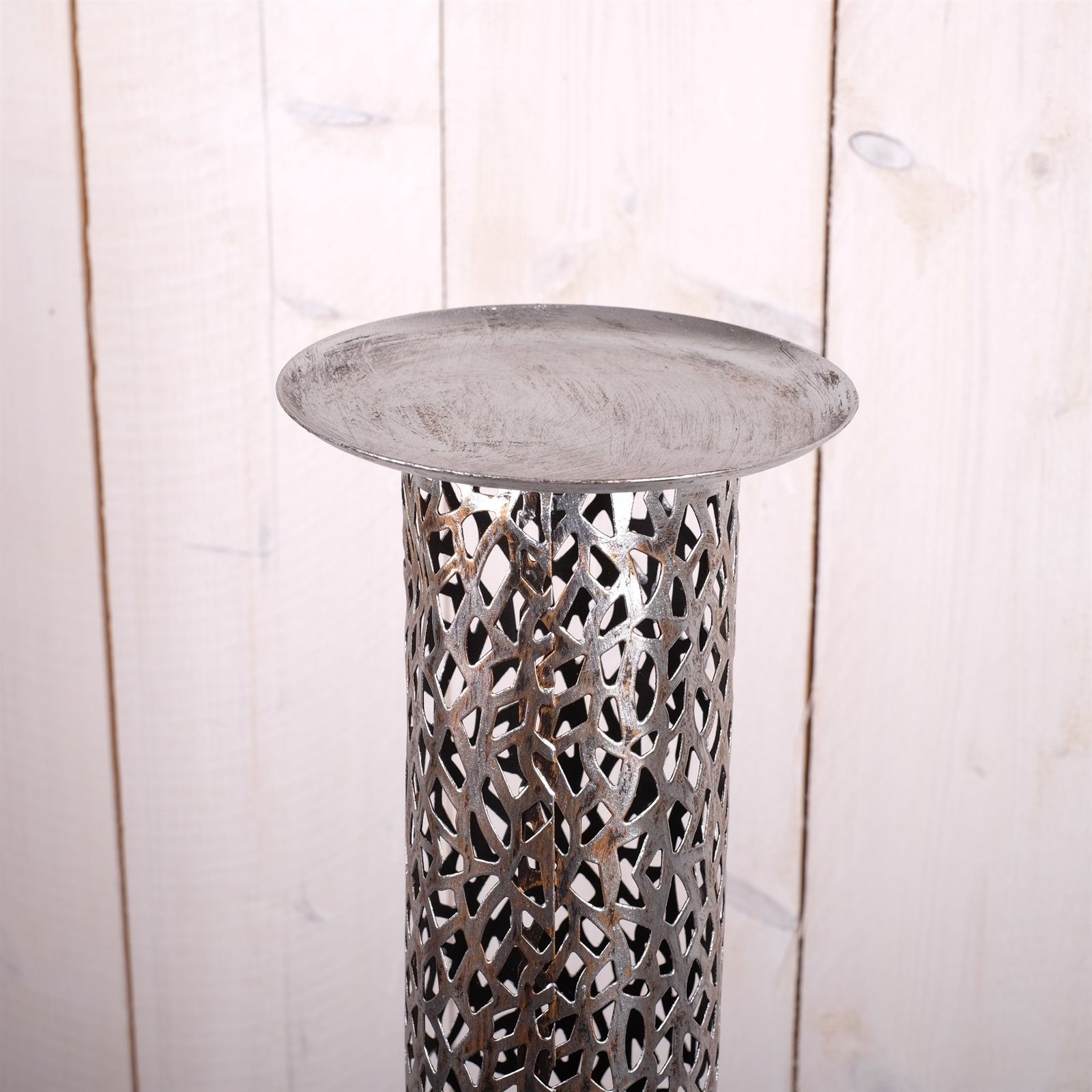 DESIGN DELIGHTS Kerzenständer KERZENSTÄNDER SET "ETERNAL", Metall 80/100 cm, antik-silber