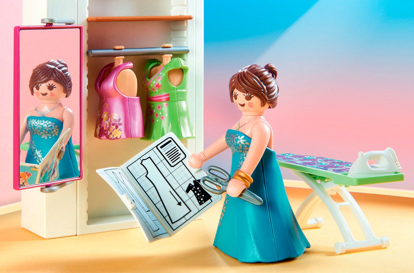 Playmobil® Schlafzimmer mit Nähecke (70208), Dollhouse Konstruktions-Spielset, (67 St), Made in Germany – Bild 4 von 5