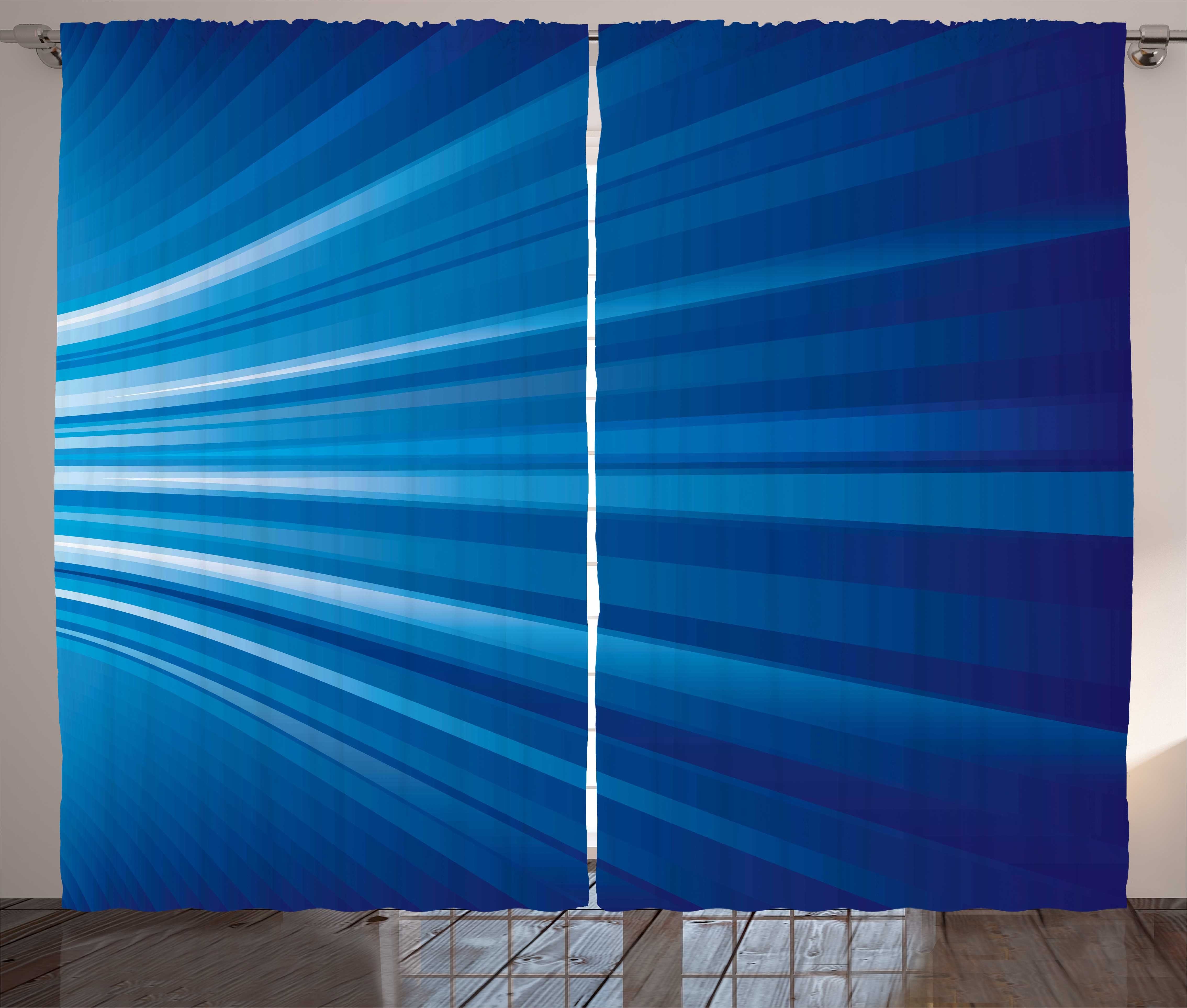 Gardine Schlafzimmer Kräuselband Vorhang mit Schlaufen und Haken, Abakuhaus, Blau Abstract Futuristic-Fantasie