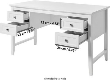 Jahnke Schreibtisch CLASSIC D 130, Schreibtisch, 4 Schubladen, Breite 130 cm