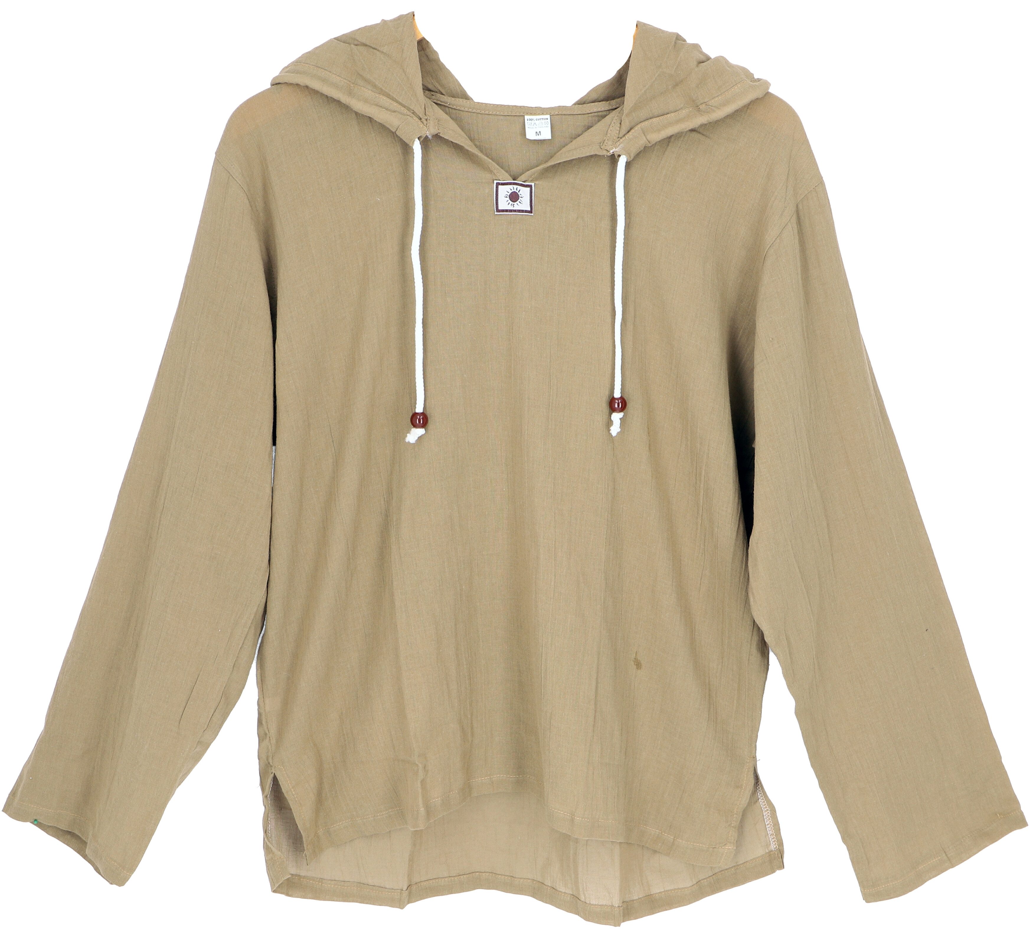 Guru-Shop Hemd & Shirt Yoga Hemd, leichtes Freizeithemd mit Kapuze,.. Ethno günstig online kaufen