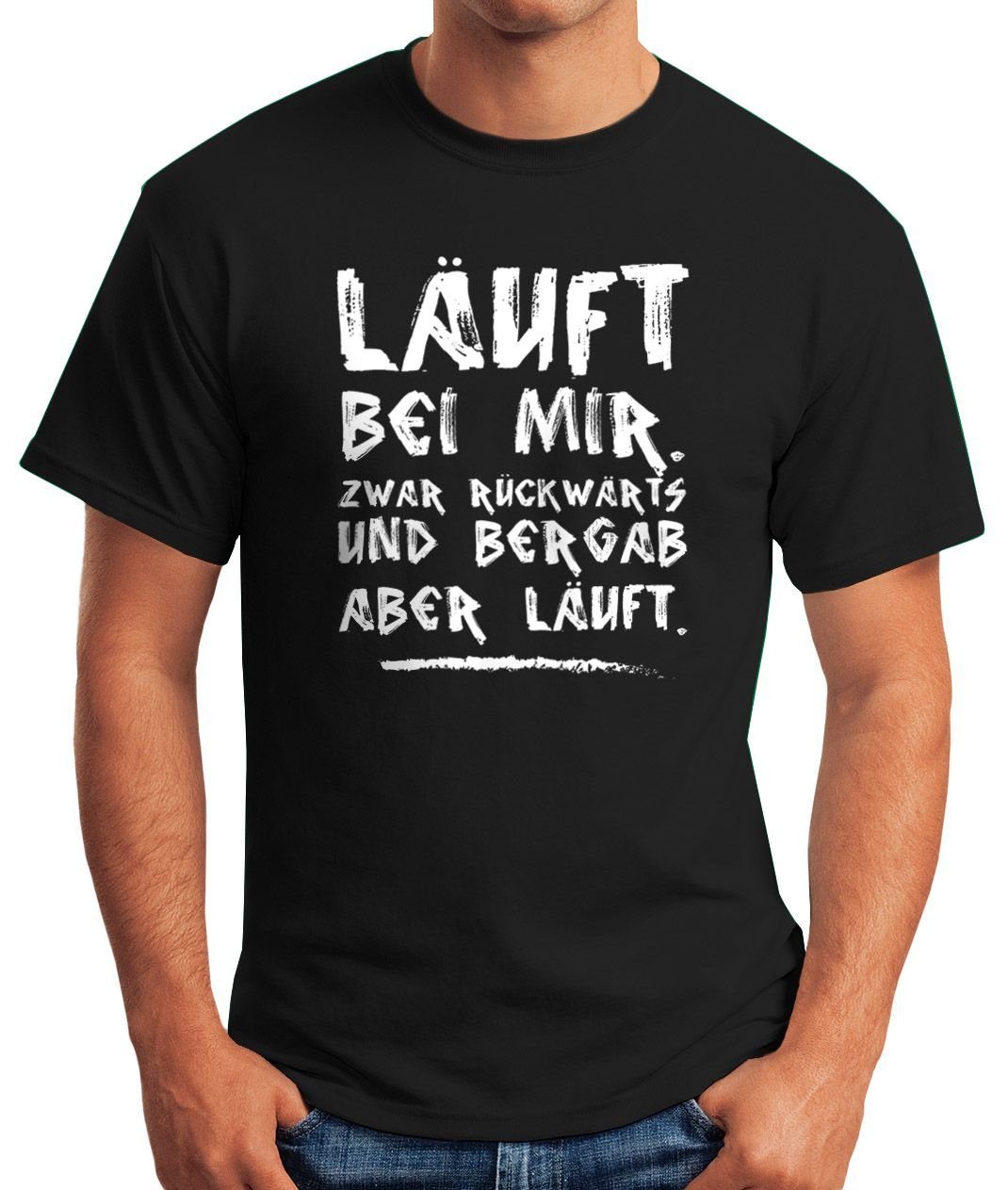 MoonWorks Print-Shirt Herren T-Shirt Spruch Läuft günstig online kaufen
