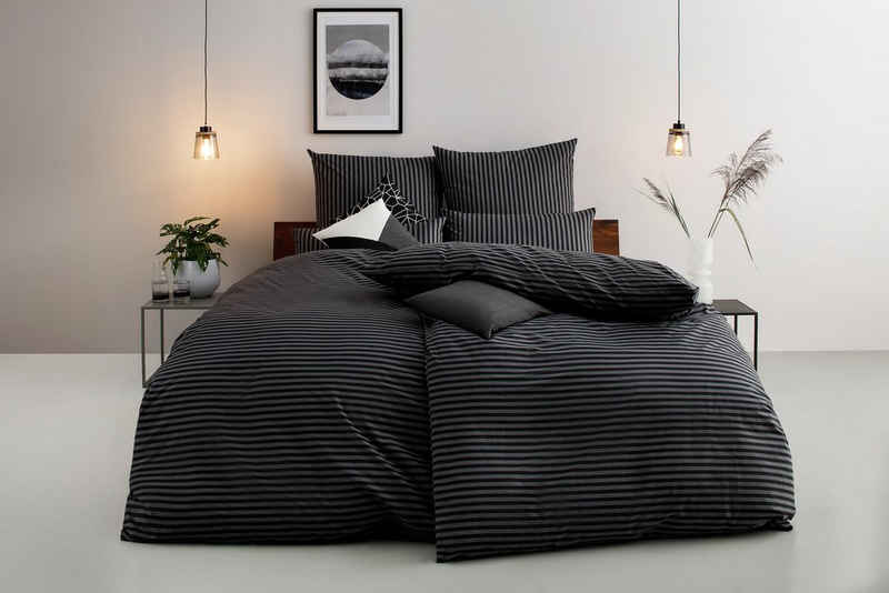 Bettwäsche Jassen in Gr. 135x200 oder 155x220 cm, Bruno Banani, Renforcé, 3 teilig, moderne Bettwäsche aus Baumwolle, Bettwäsche mit Streifen-Design