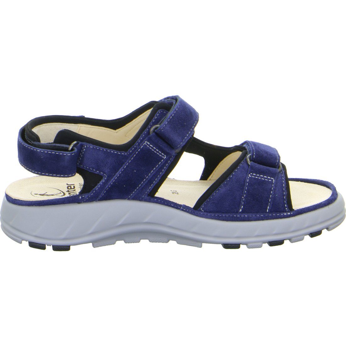 - Damen Schuhe, Ganter Velours 048814 Sandalette Geva Sandalette blau Ganter