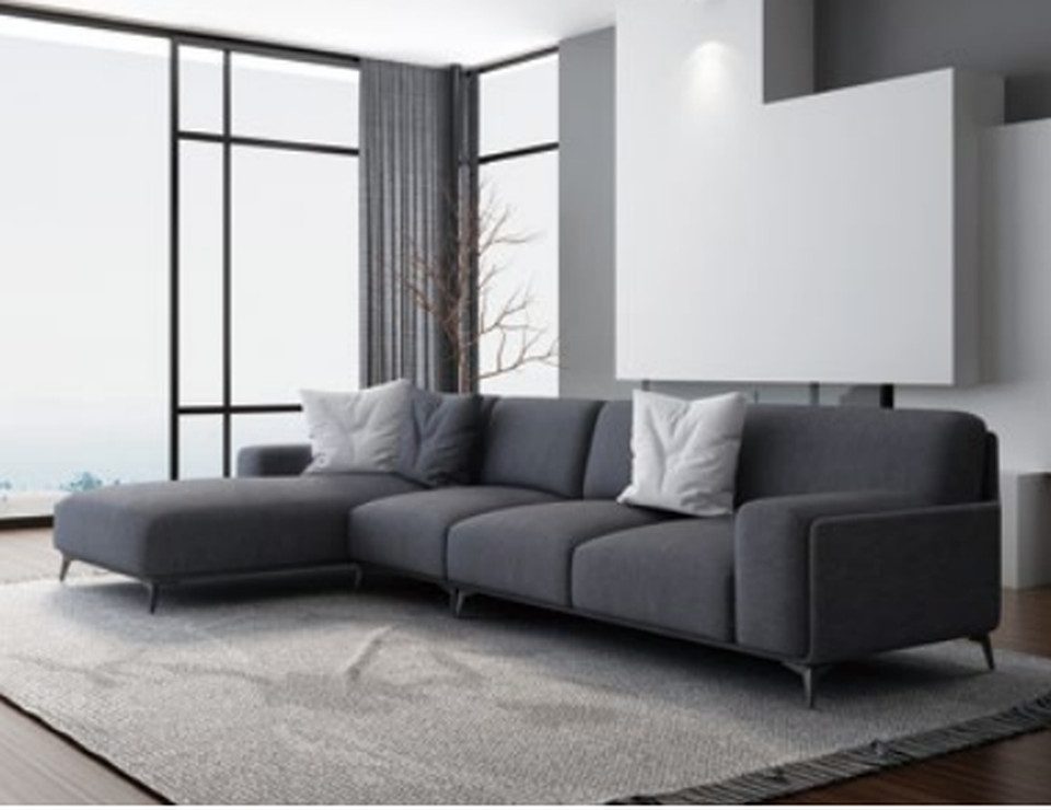 Xlmoebel Ecksofa Modernes L-förmiges Sofa mit bequemen Sitzpolstern in elegantem Design, Hergestellt in Europa