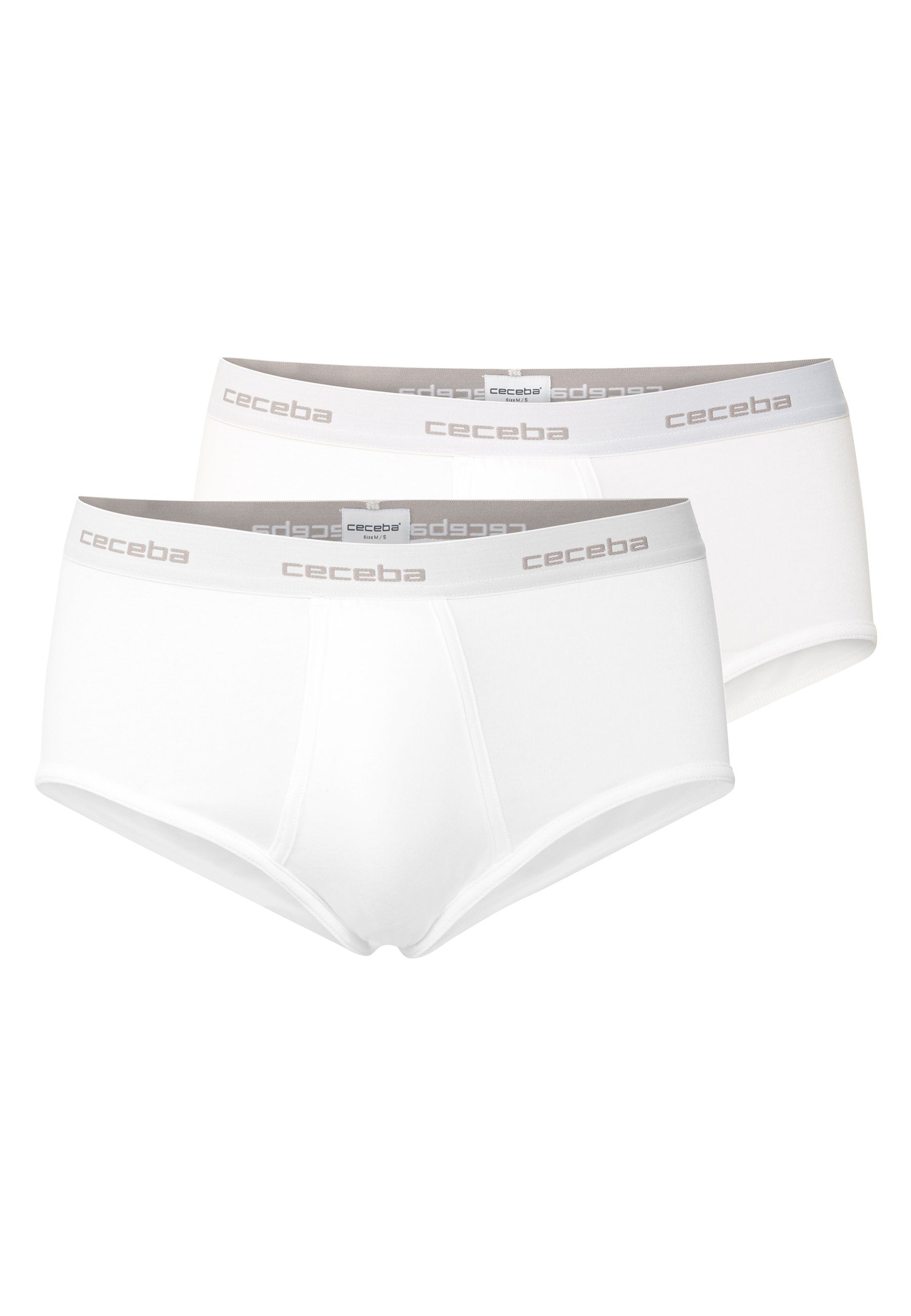 CECEBA Slip CECEBA Herren Slip weiß uni 2er Pack (2-St) weiß-hell-uni