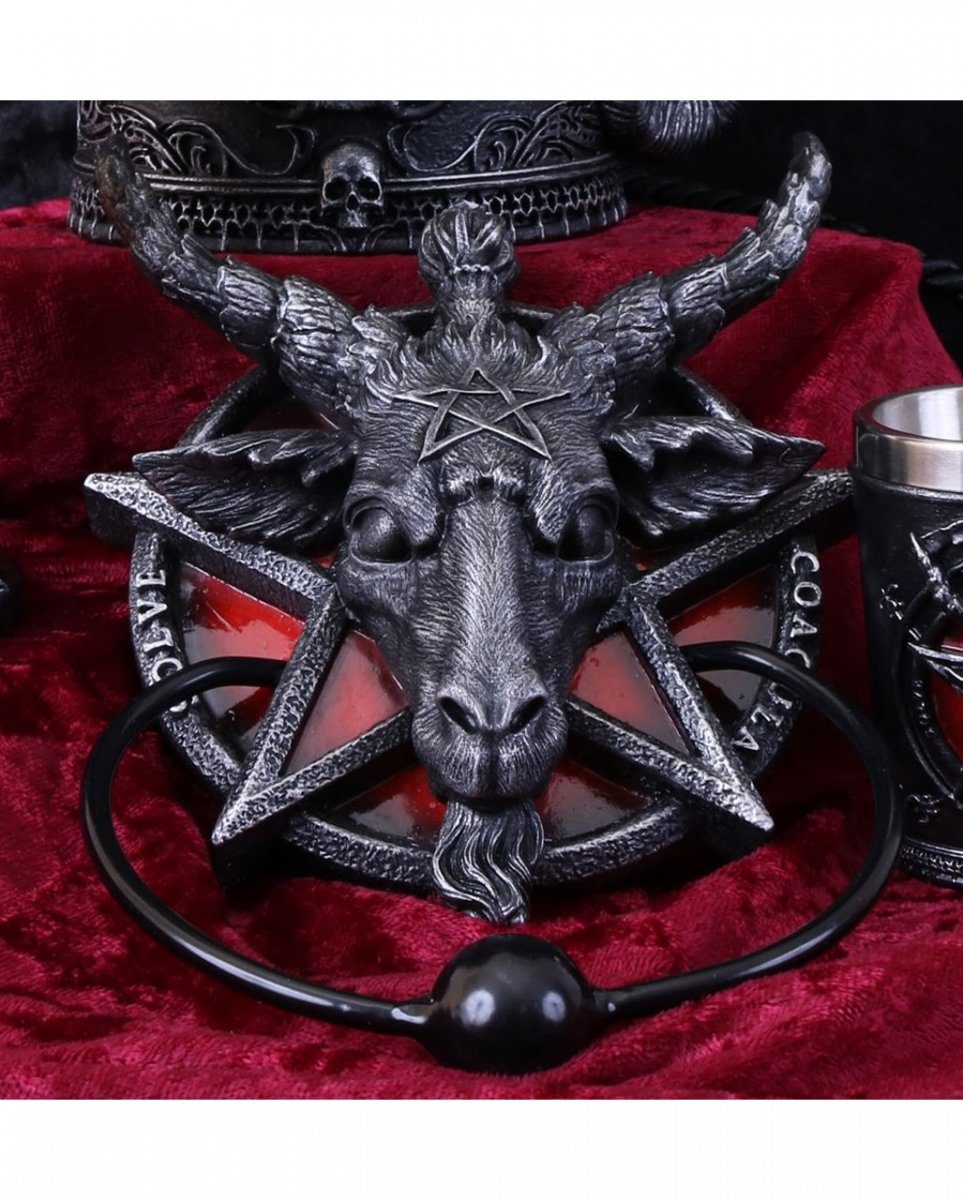Horror-Shop Baphomet mit Dekofigur Pentagramm Türklopfer