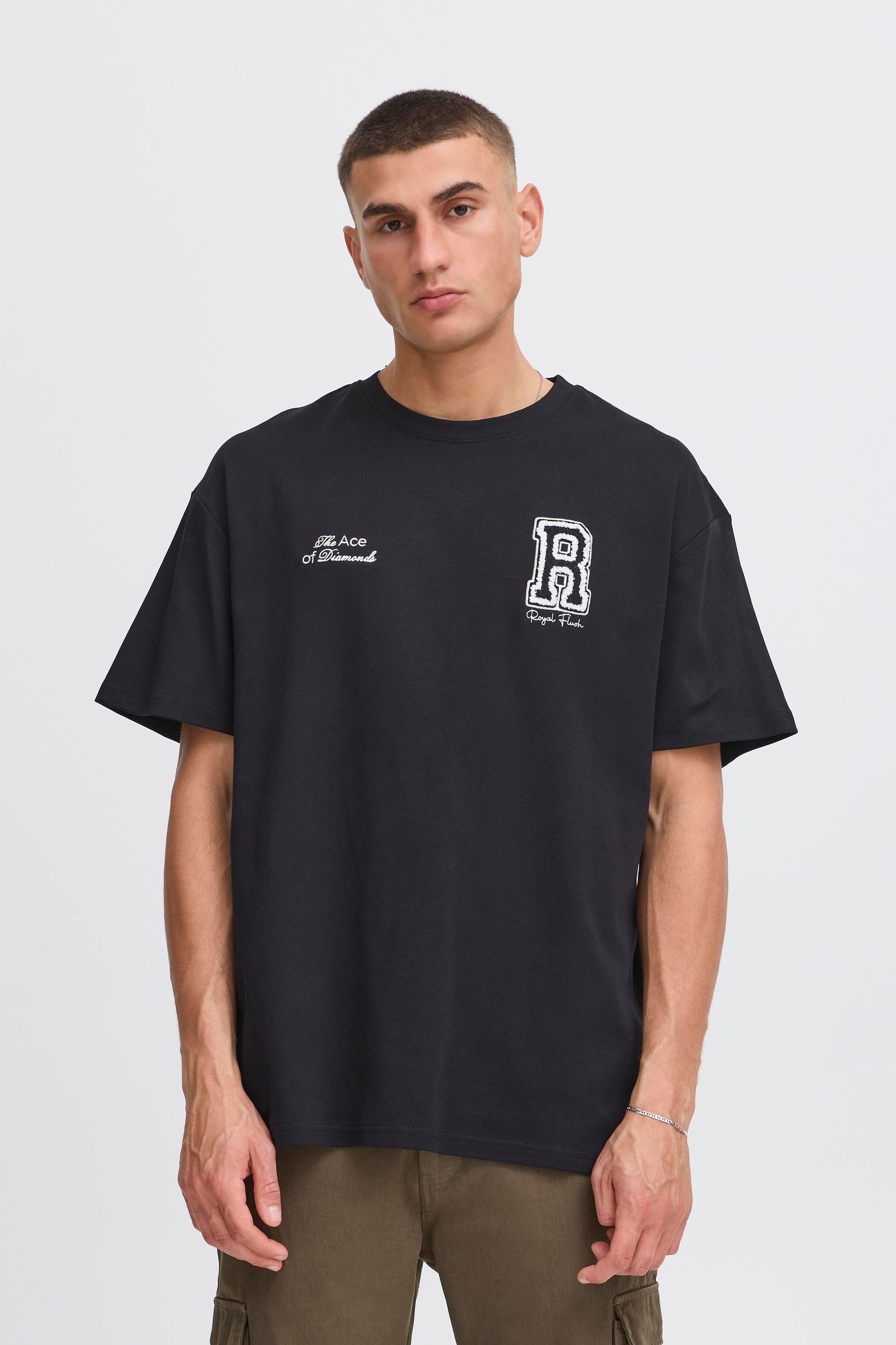 !Solid Rundhalsshirt SDROWDY Lässiges T-Shirt mit Stickerei