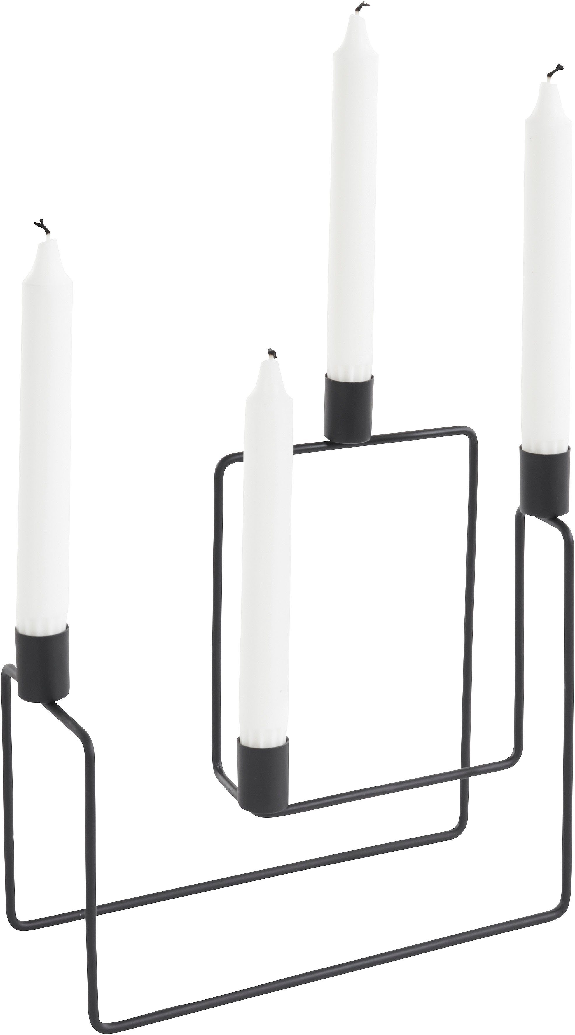 andas Kerzenhalter Draht, Adventsleuchter Höhe 24 für ca. (1 St), 4-flammig, Metall, aus cm Stabkerzen