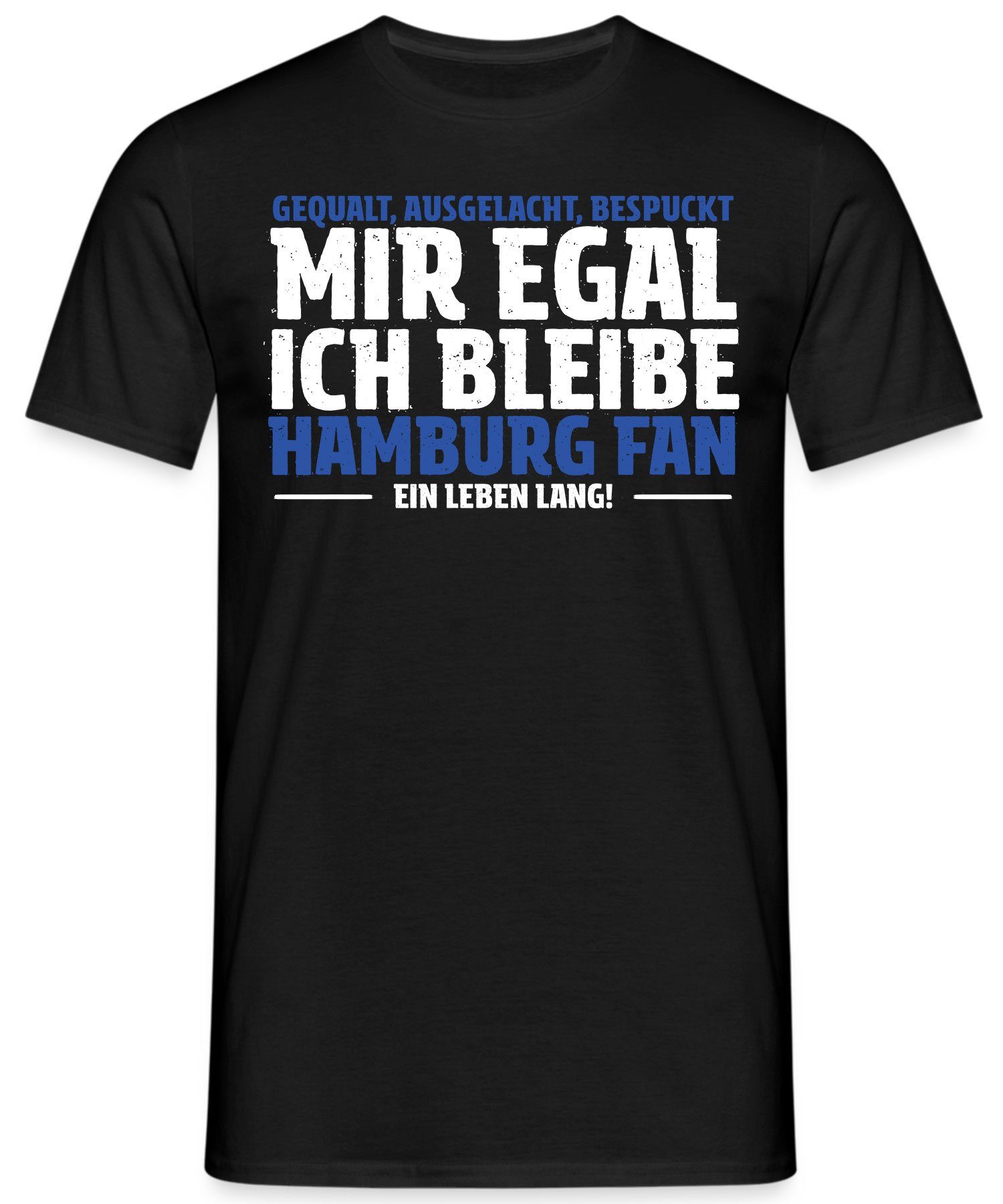 Fan Schwarz Hamburg Hafen Formatee Quattro Fußball - Kurzarmshirt (1-tlg) T-Shirt Herren