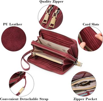GAEKEAO Geldbörse (Vintage Damen Großes Portemonnaie, Damen Portemonnaie mit RFID Schutz), mit Hochwertiges Material, durchdachtes Design, maximale Organisation