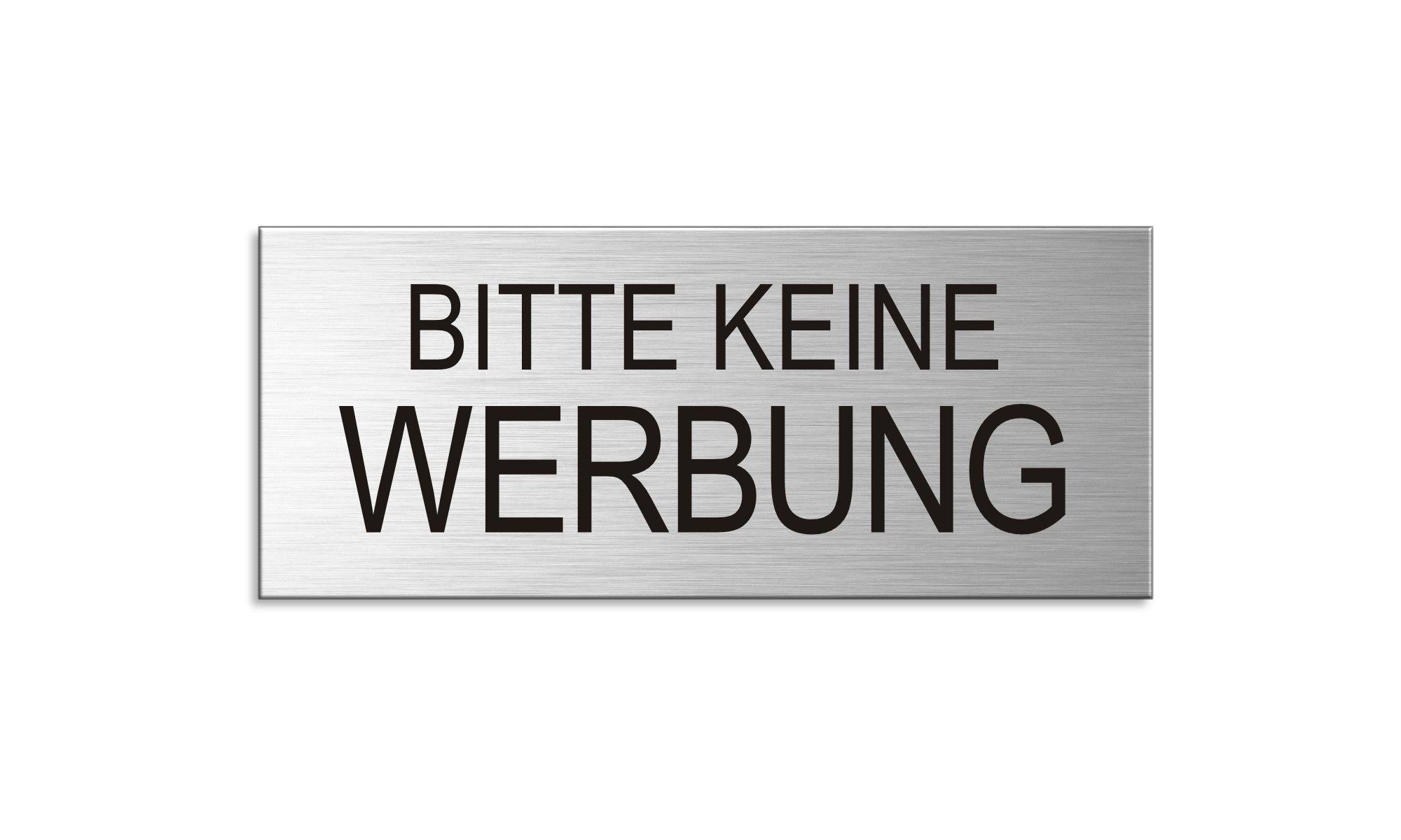 OFFORM DESIGN Hinweisschild Bitte keine Werbung Schild Briefkastenschild 60x25 mm Aluminium